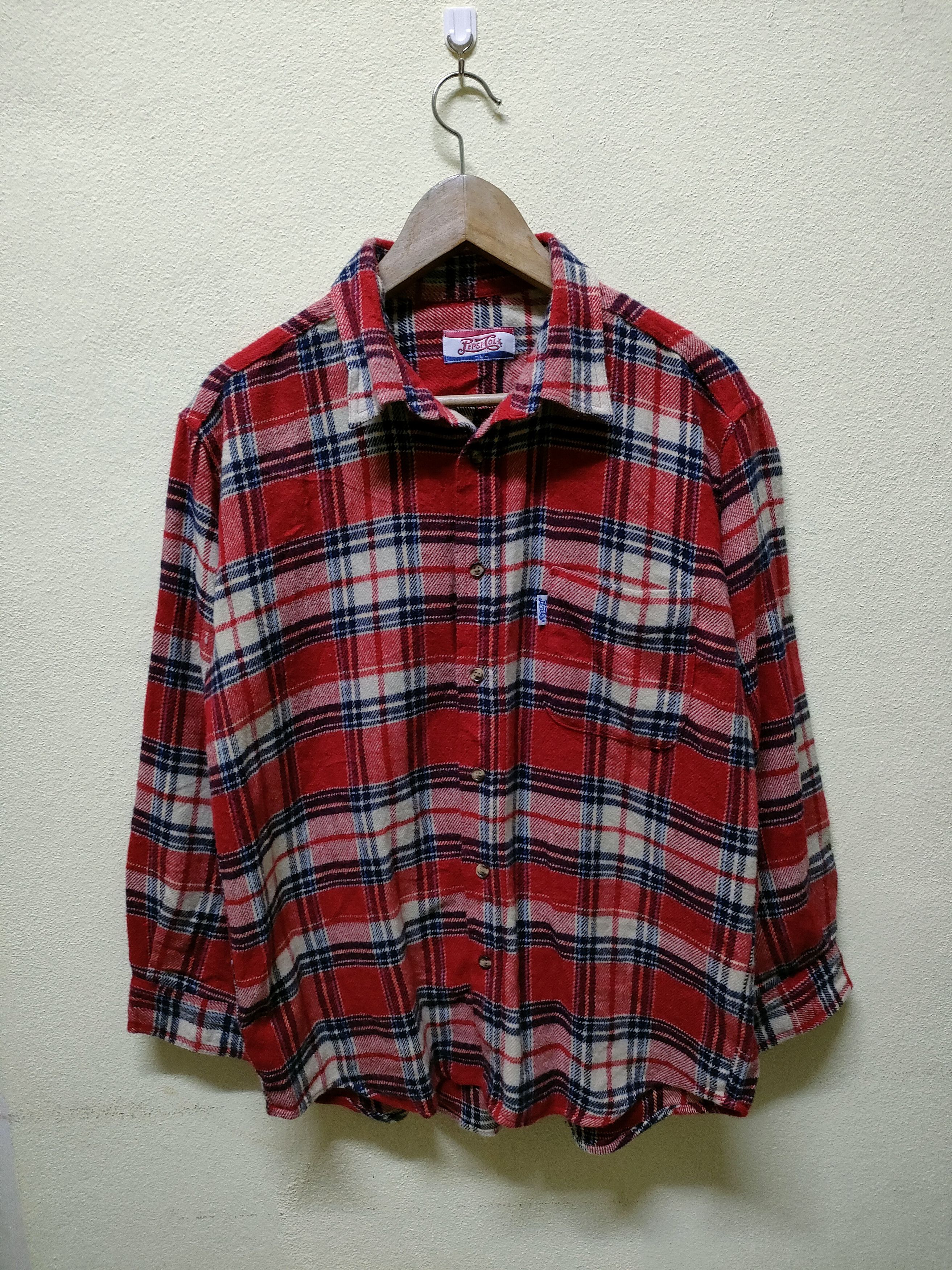 Flannel × Pepsi × Vintage 🔥 Steal 🔥 Vintage Pepsi Cola Flannel Size US L / EU 52-54 / 3 - 1 Thumbnail