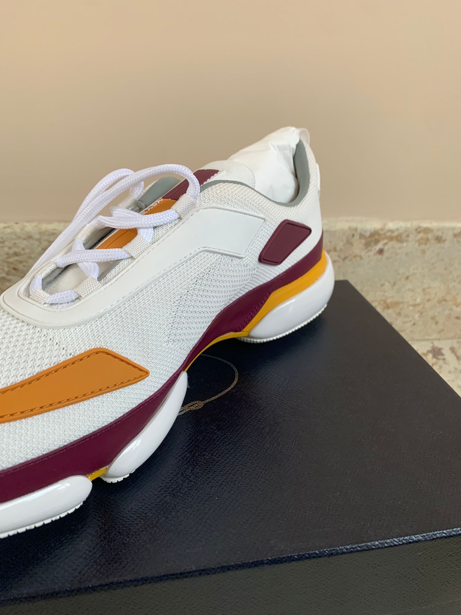 Prada Cloudbust Sport Knit Trainer in White & Red Size US 11 / EU 44 - 11 Thumbnail