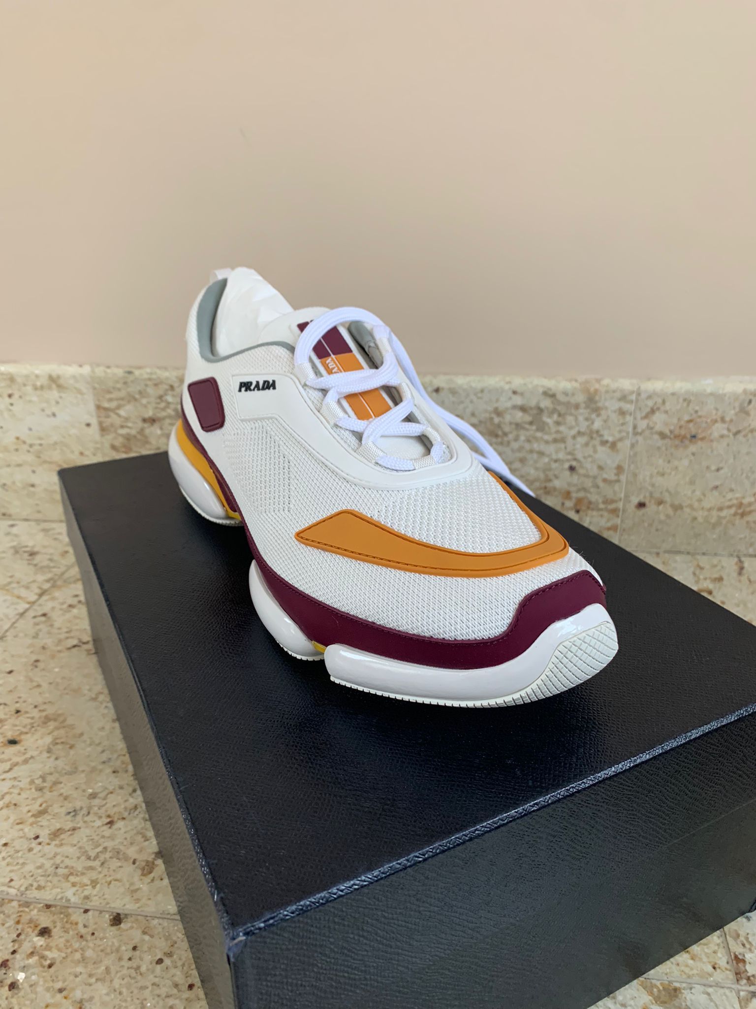 Prada Cloudbust Sport Knit Trainer in White & Red Size US 11 / EU 44 - 7 Thumbnail
