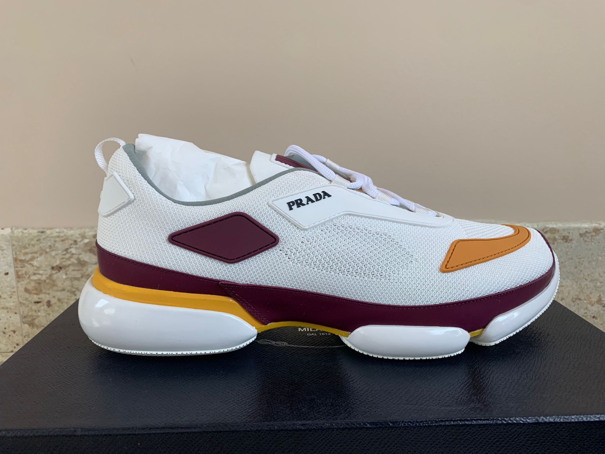 Prada Cloudbust Sport Knit Trainer in White & Red Size US 11 / EU 44 - 4 Thumbnail