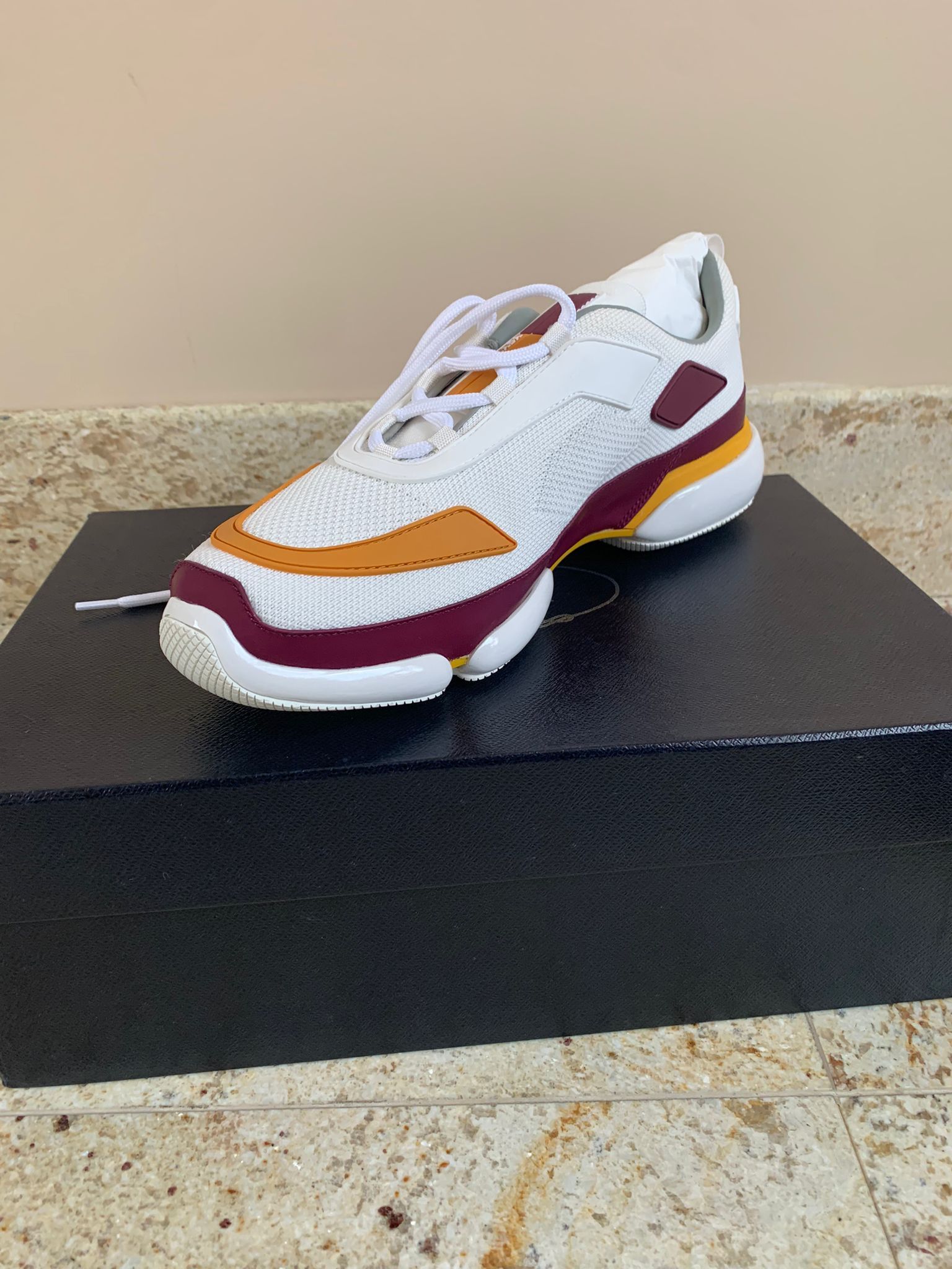 Prada Cloudbust Sport Knit Trainer in White & Red Size US 11 / EU 44 - 6 Thumbnail
