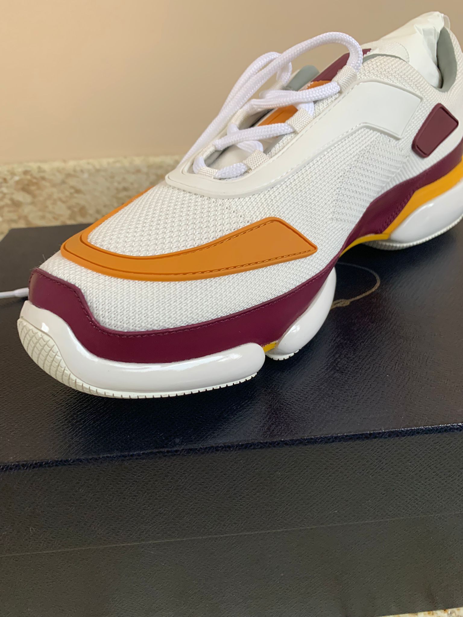 Prada Cloudbust Sport Knit Trainer in White & Red Size US 11 / EU 44 - 9 Thumbnail