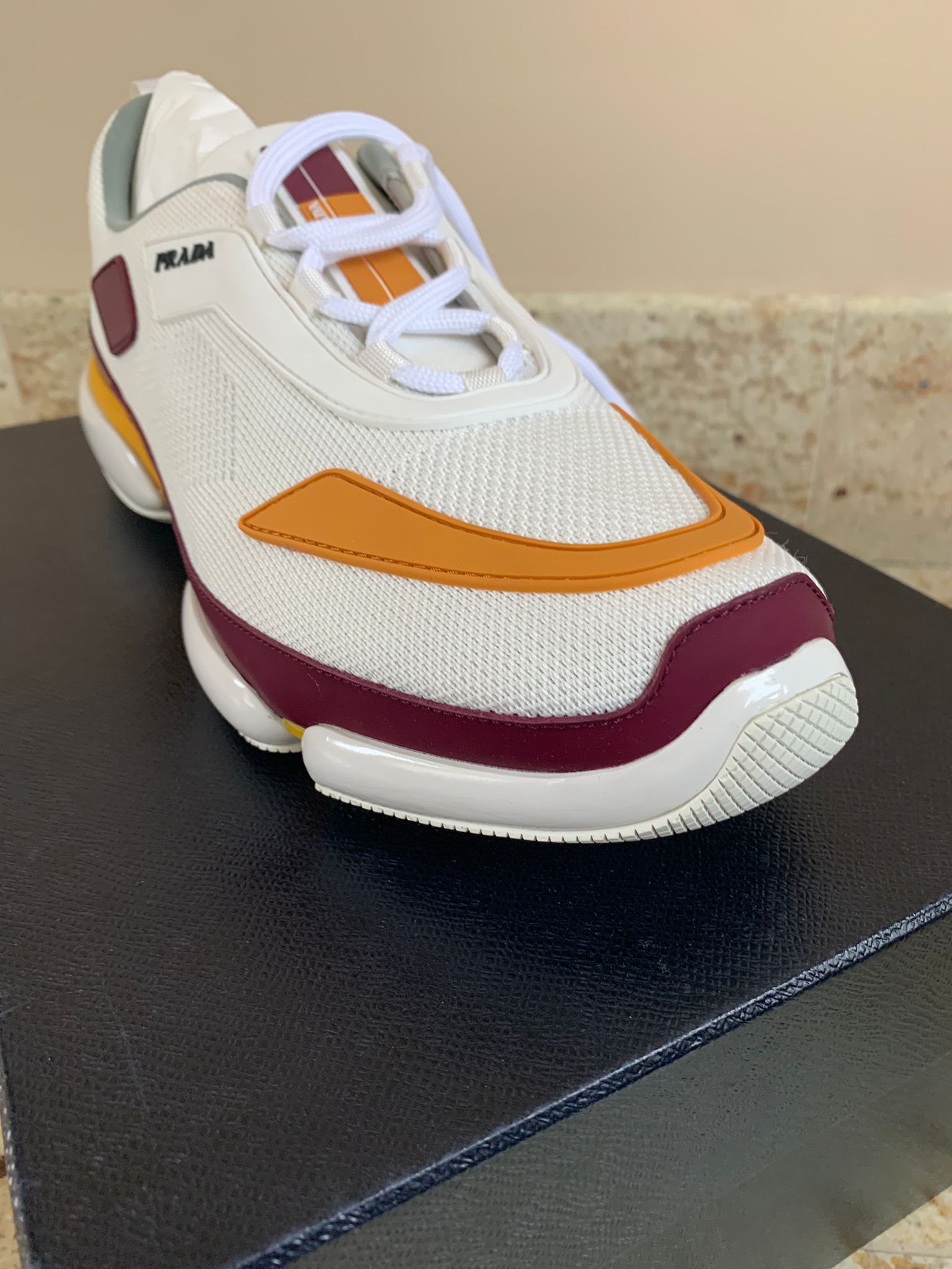 Prada Cloudbust Sport Knit Trainer in White & Red Size US 11 / EU 44 - 8 Thumbnail