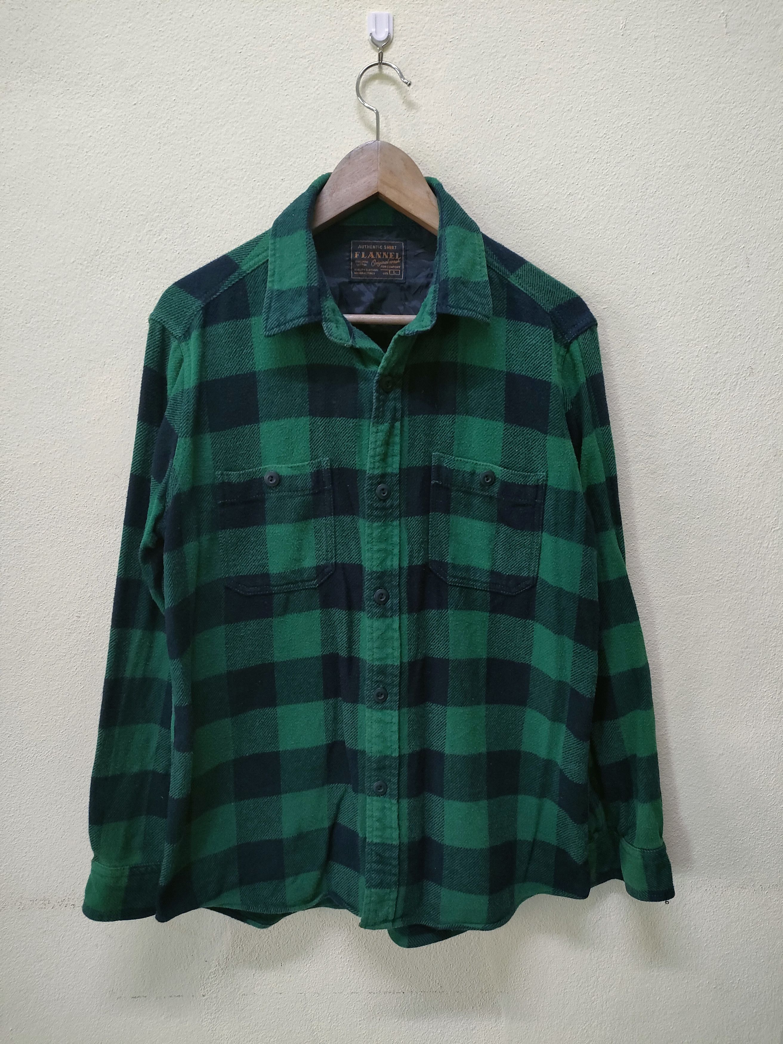 Flannel × Uniqlo × Vintage 🔥 Steal 🔥 Vintage Uniqlo Flannel Green Tartan Size US L / EU 52-54 / 3 - 1 Thumbnail