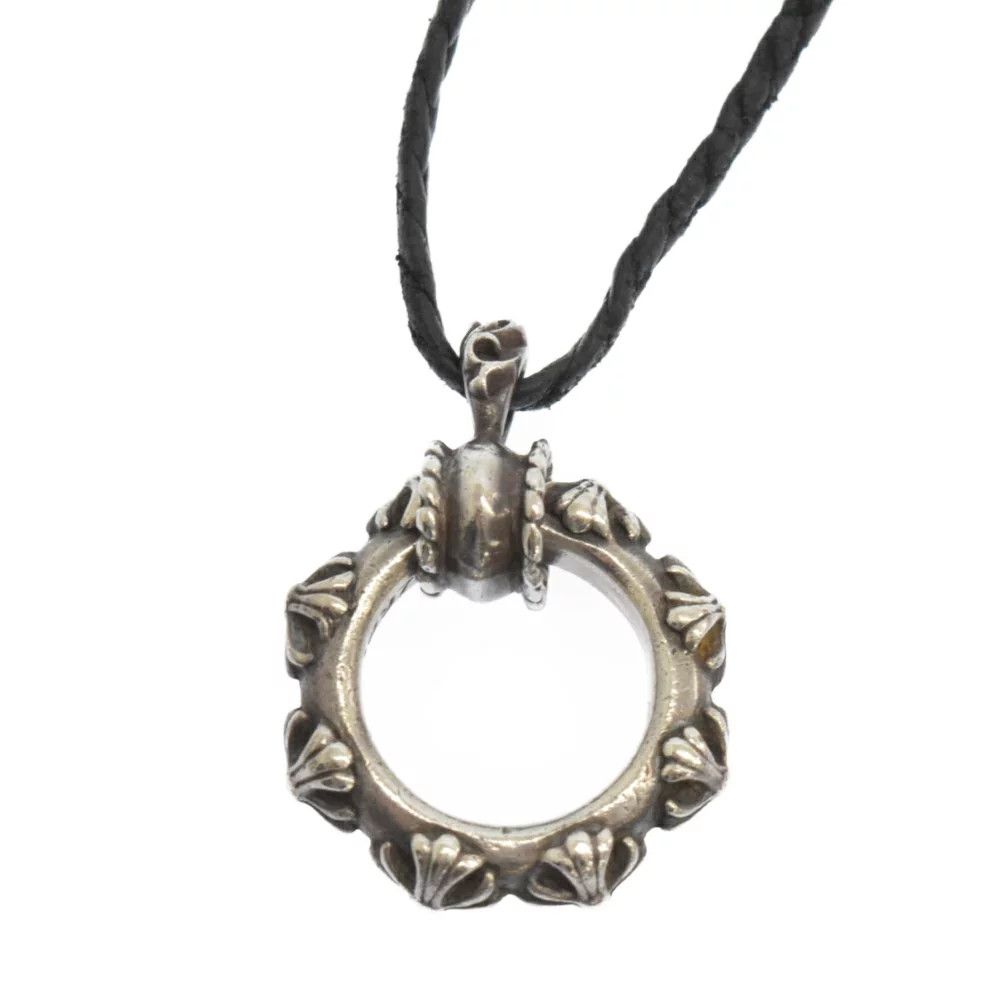 image of Chrome Hearts Rope Loop Charm Necklace in Silver, Men's