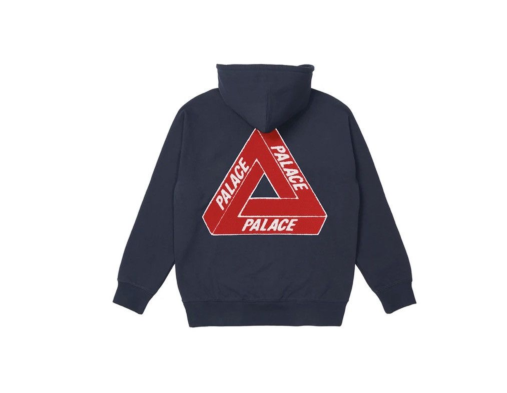 Palace Spell Out Chenille Hood Navy