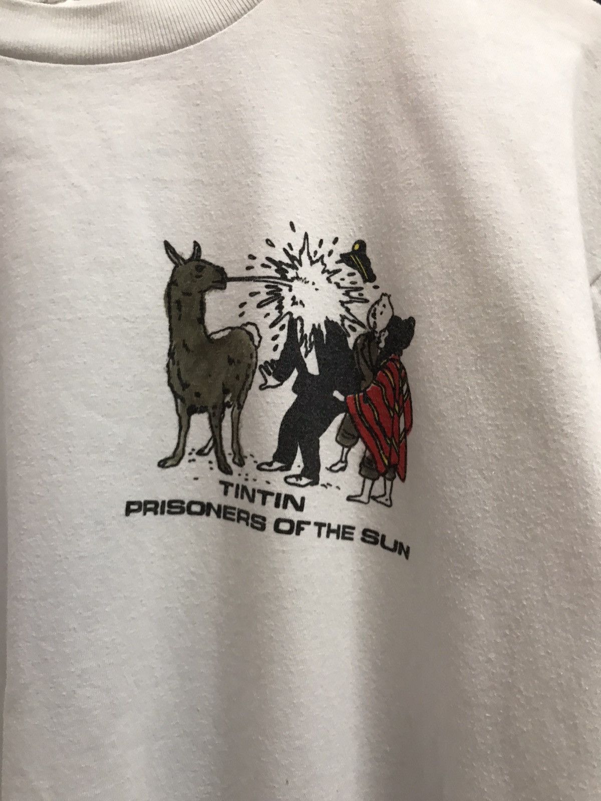 Cartoon Network × Vintage Vintage 90’s TinTin Prisoners Of The Sun Big Print tee Size US L / EU 52-54 / 3 - 9 Thumbnail