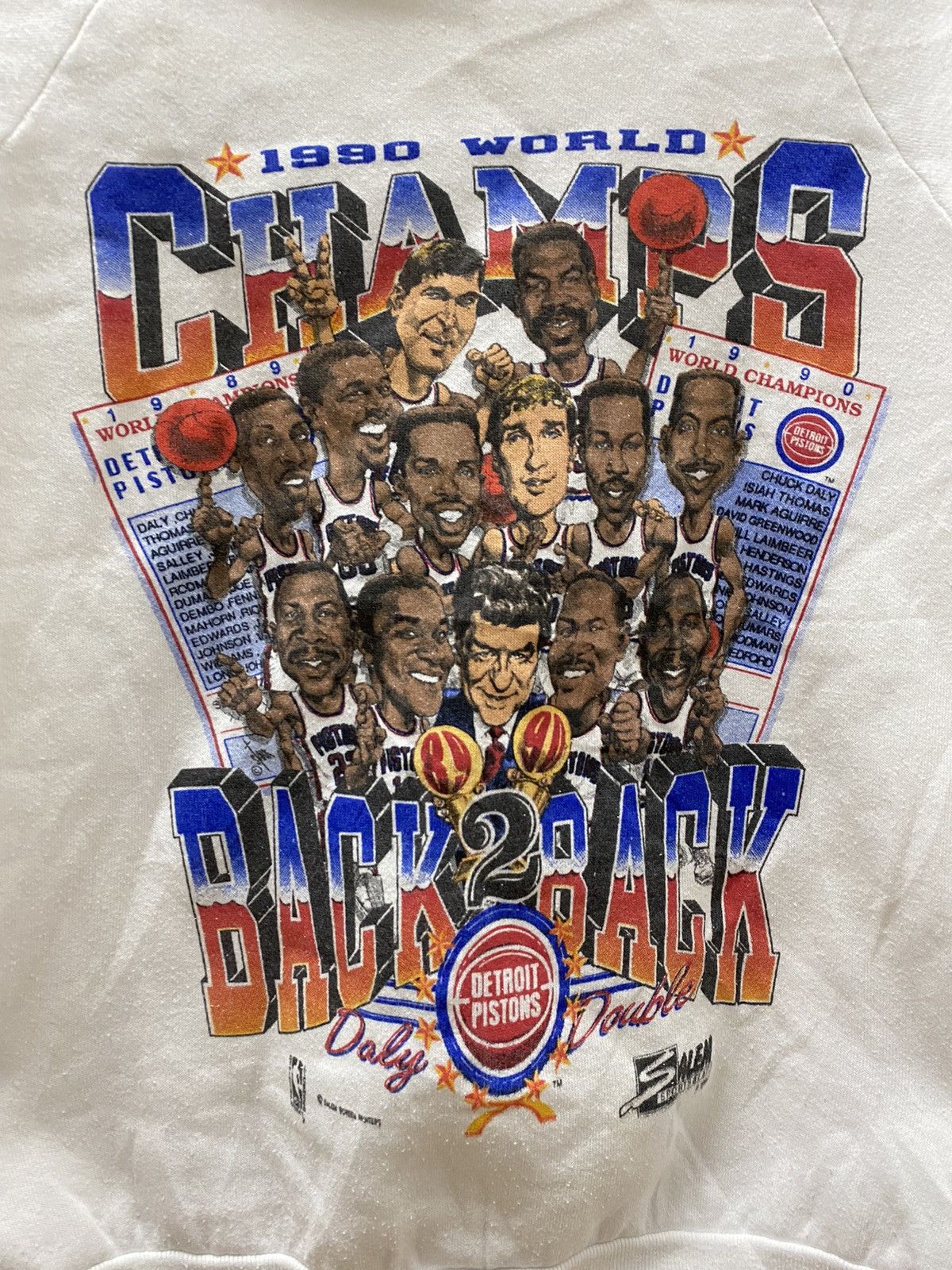 NBA × Salem Sportswear × Vintage VINTAGE 1990 world champ Detroit Pistons sweatshirts Size US M / EU 48-50 / 2 - 4 Thumbnail