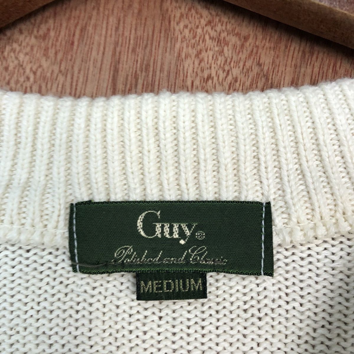 Vintage DL Guy White sweatshirt stripe Knitwear #c752 Size US M / EU 48-50 / 2 - 10 Thumbnail