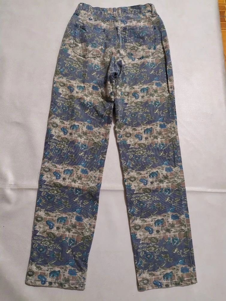 Japanese Brand Vintage🔥Naf Naf denim Nice design Full Print Art Floral Size US 27 - 5 Thumbnail