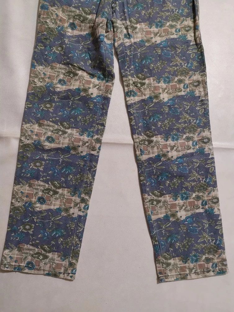 Japanese Brand Vintage🔥Naf Naf denim Nice design Full Print Art Floral Size US 27 - 3 Thumbnail