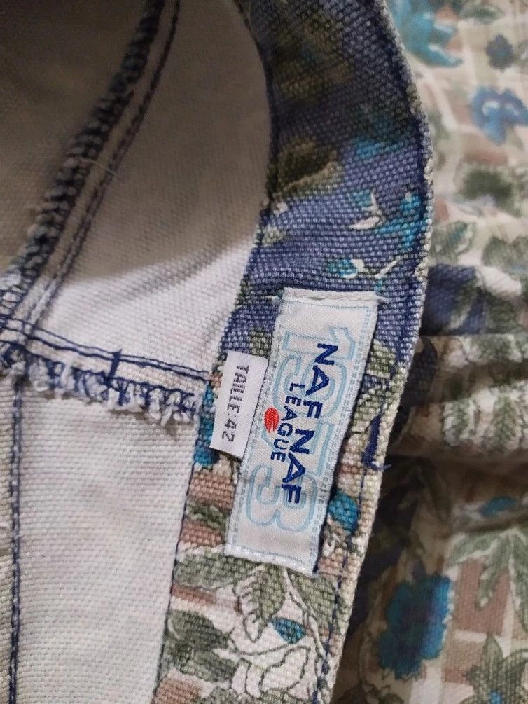 Japanese Brand Vintage🔥Naf Naf denim Nice design Full Print Art Floral Size US 27 - 9 Thumbnail