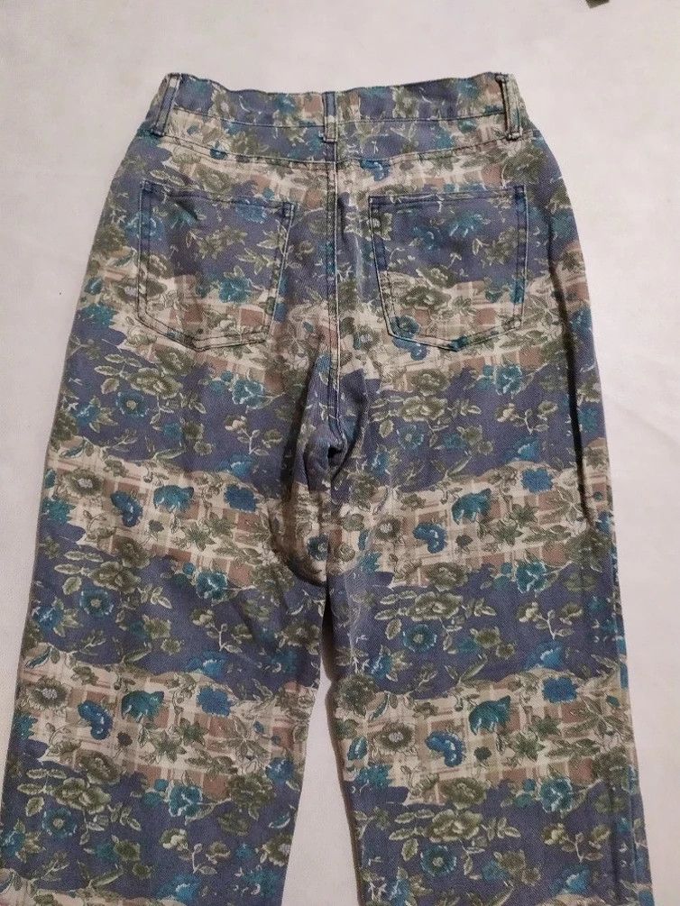 Japanese Brand Vintage🔥Naf Naf denim Nice design Full Print Art Floral Size US 27 - 6 Thumbnail