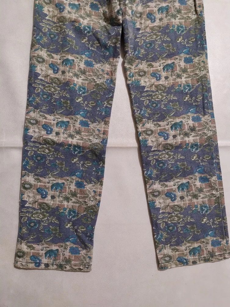 Japanese Brand Vintage🔥Naf Naf denim Nice design Full Print Art Floral Size US 27 - 7 Thumbnail