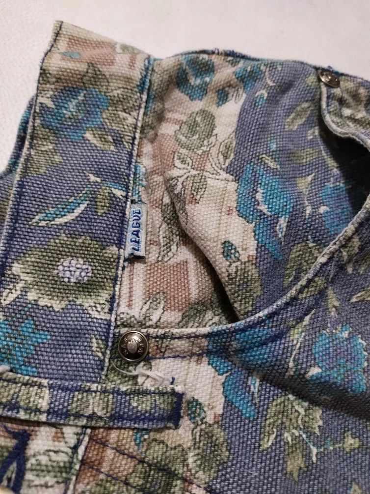 Japanese Brand Vintage🔥Naf Naf denim Nice design Full Print Art Floral Size US 27 - 4 Thumbnail