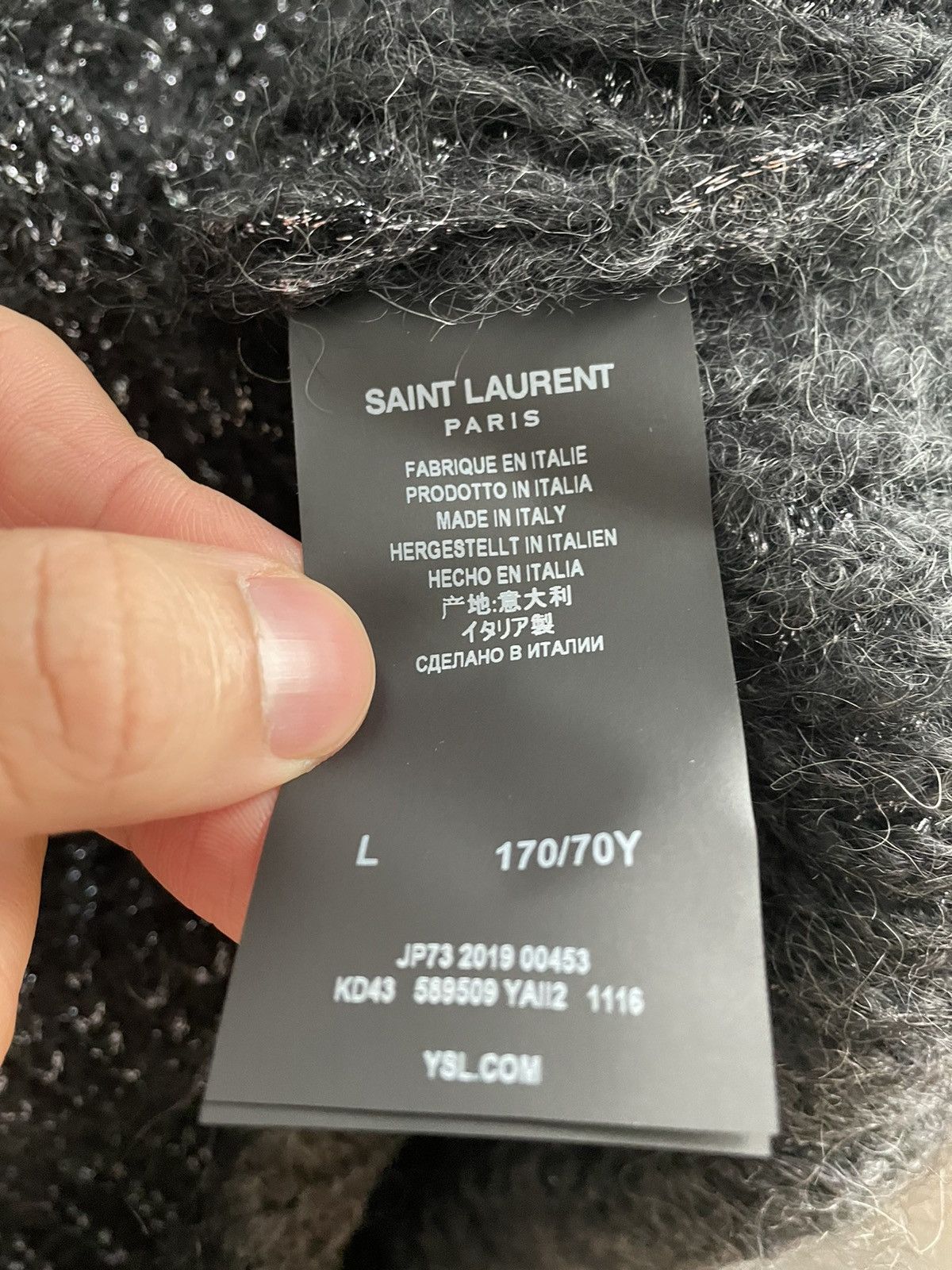 Hedi Slimane × Saint Laurent Paris × Yves Saint Laurent Super Runway Limited Edition Lurex Saint Laurent Sweater Size US L / EU 52-54 / 3 - 5 Thumbnail