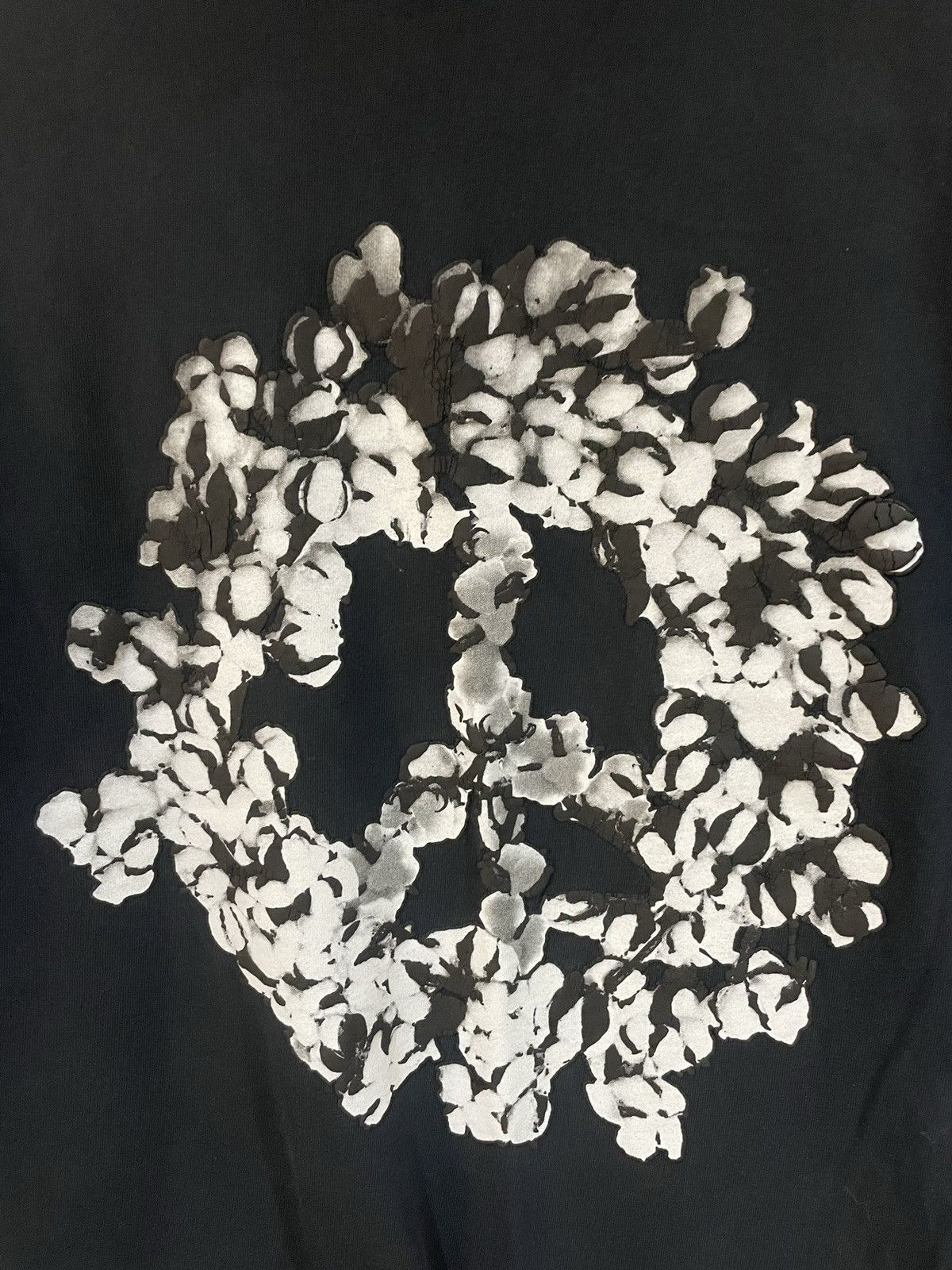 DENIM TEARS Denim Tears Peace Logo 1619-2019 Puff Print Black Tee Size US M / EU 48-50 / 2 - 3 Thumbnail