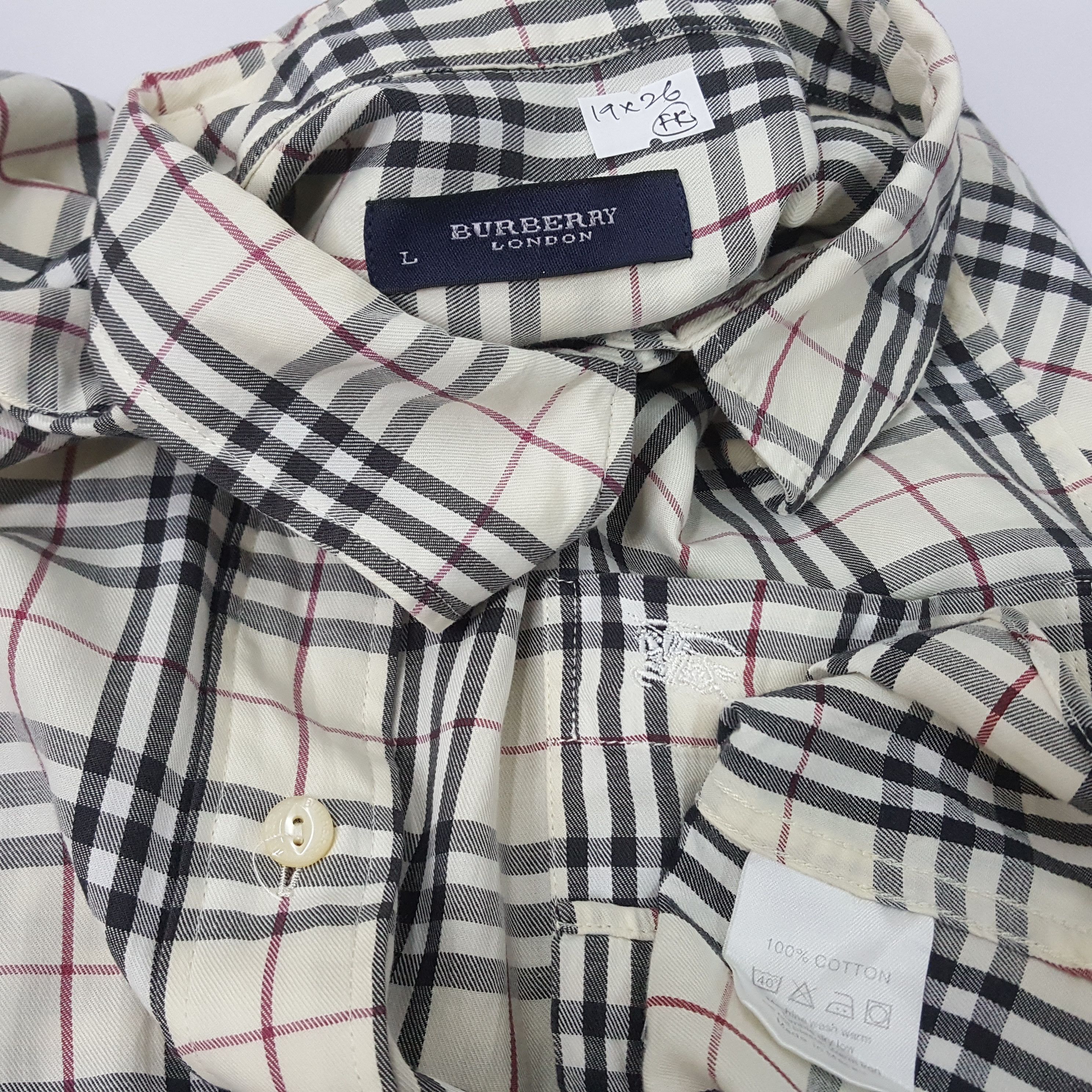 Burberry × Vintage Vintage Burberry Nova Check Short Sleeve Shirt Size US S / EU 44-46 / 1 - 2 Thumbnail