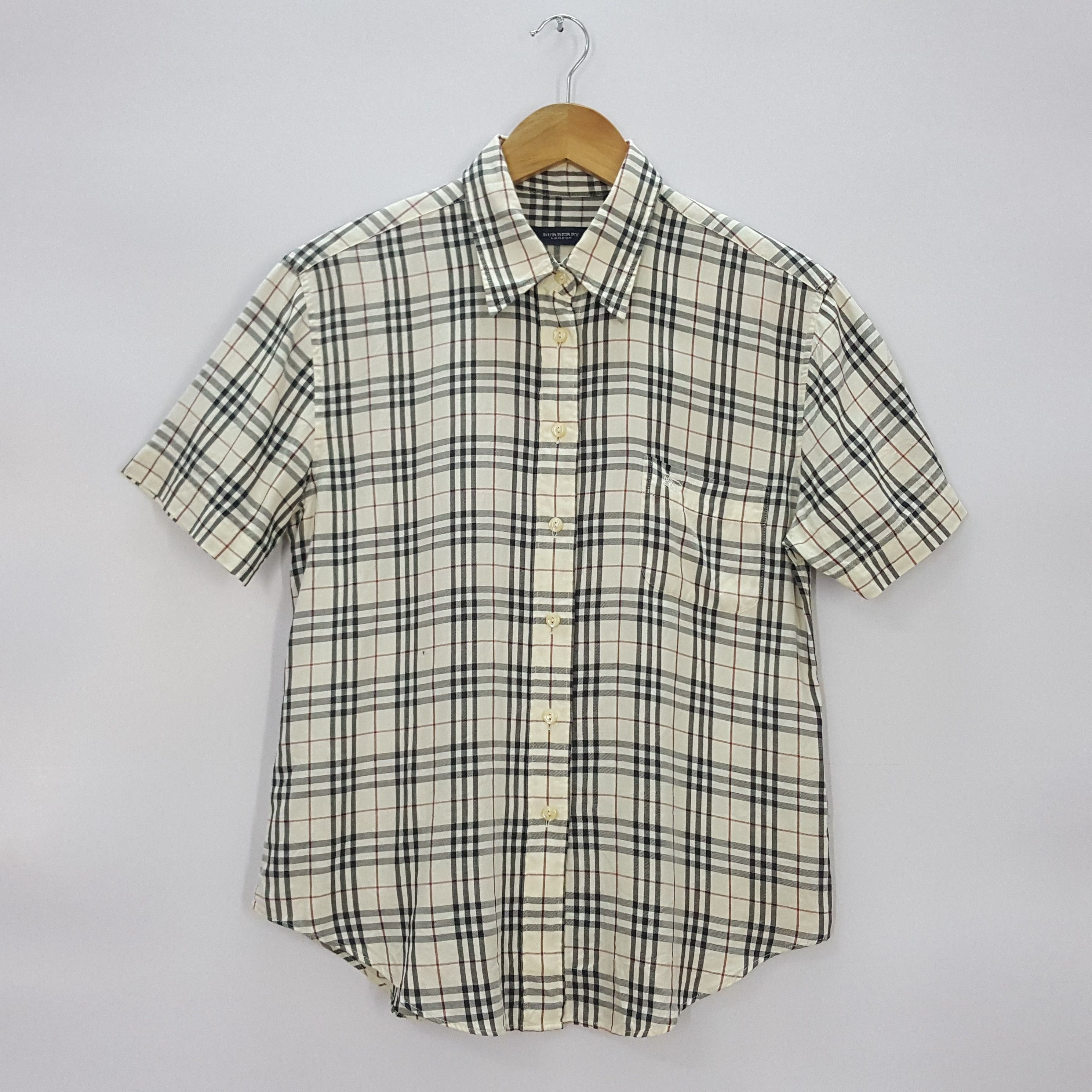 Burberry × Vintage Vintage Burberry Nova Check Short Sleeve Shirt Size US S / EU 44-46 / 1 - 1 Thumbnail