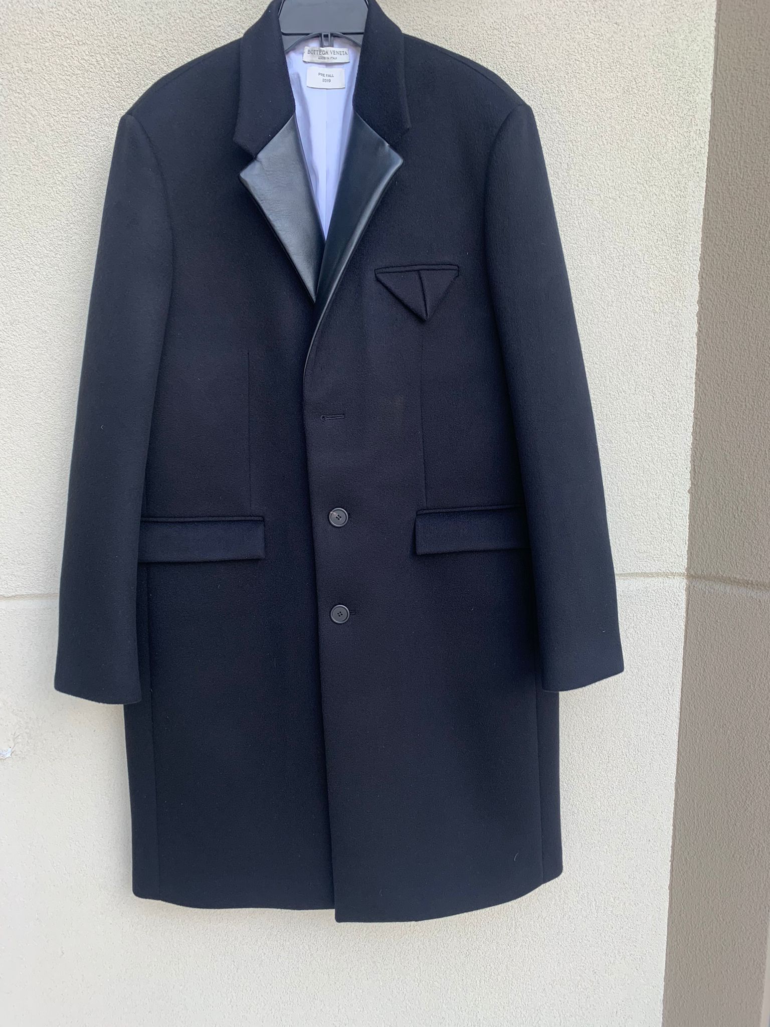 Bottega Veneta Bonded Cashmere Coat With Leather Lapel in Black Size US L / EU 52-54 / 3 - 1 Thumbnail