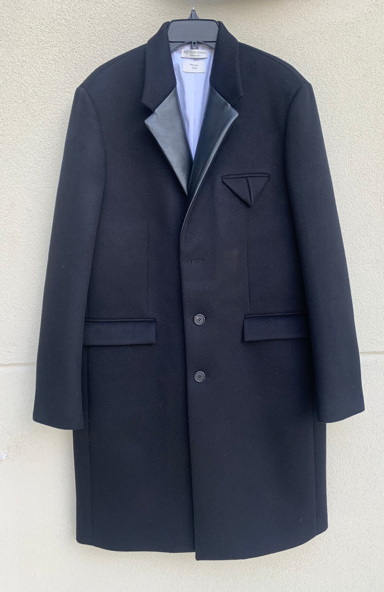 Bottega Veneta Bonded Cashmere Coat With Leather Lapel in Black Size US L / EU 52-54 / 3 - 2 Thumbnail