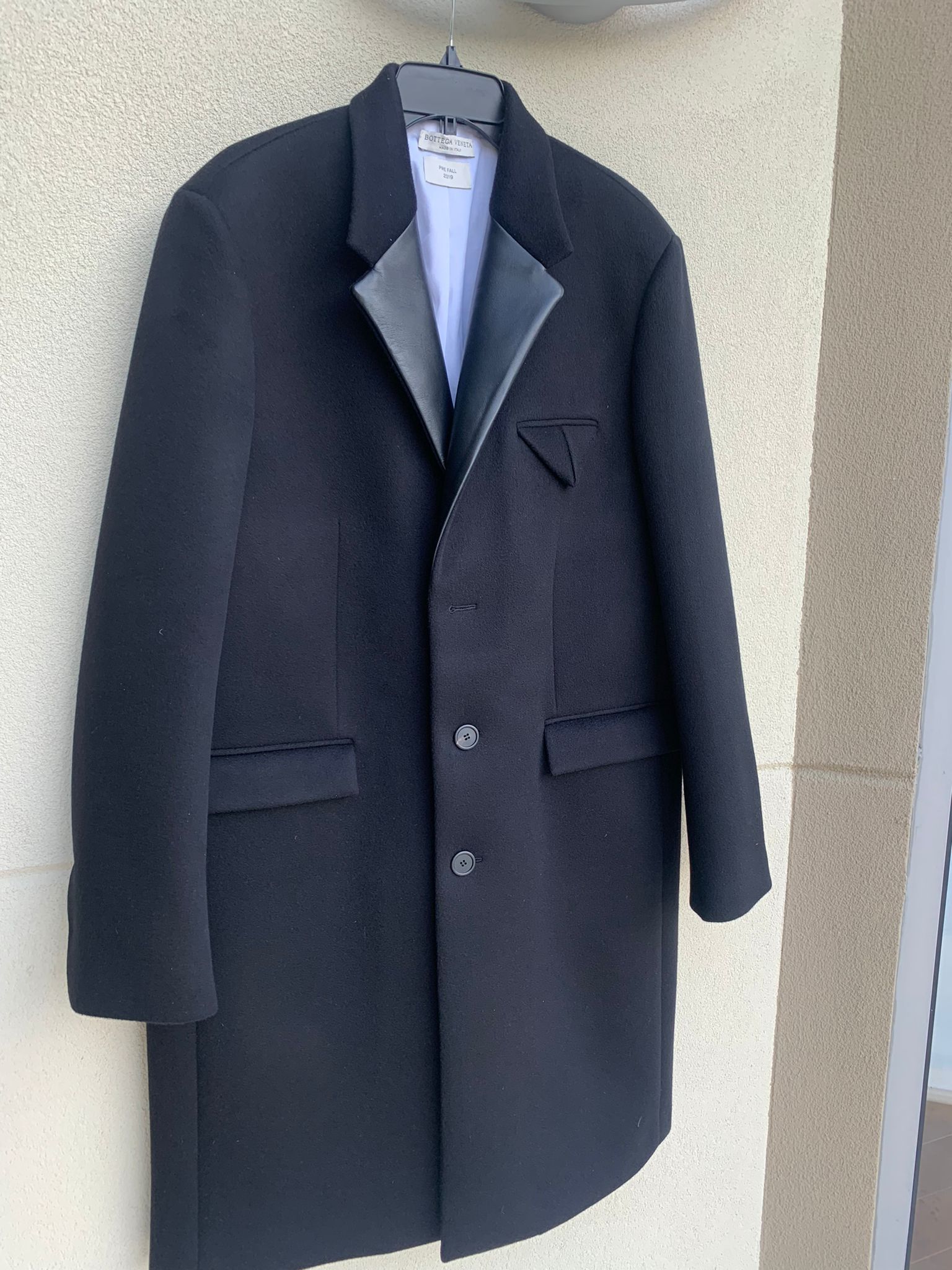 Bottega Veneta Bonded Cashmere Coat With Leather Lapel in Black Size US L / EU 52-54 / 3 - 8 Thumbnail