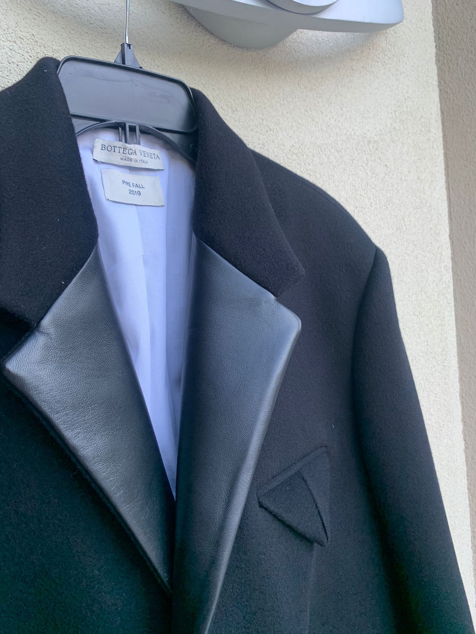 Bottega Veneta Bonded Cashmere Coat With Leather Lapel in Black Size US L / EU 52-54 / 3 - 12 Thumbnail