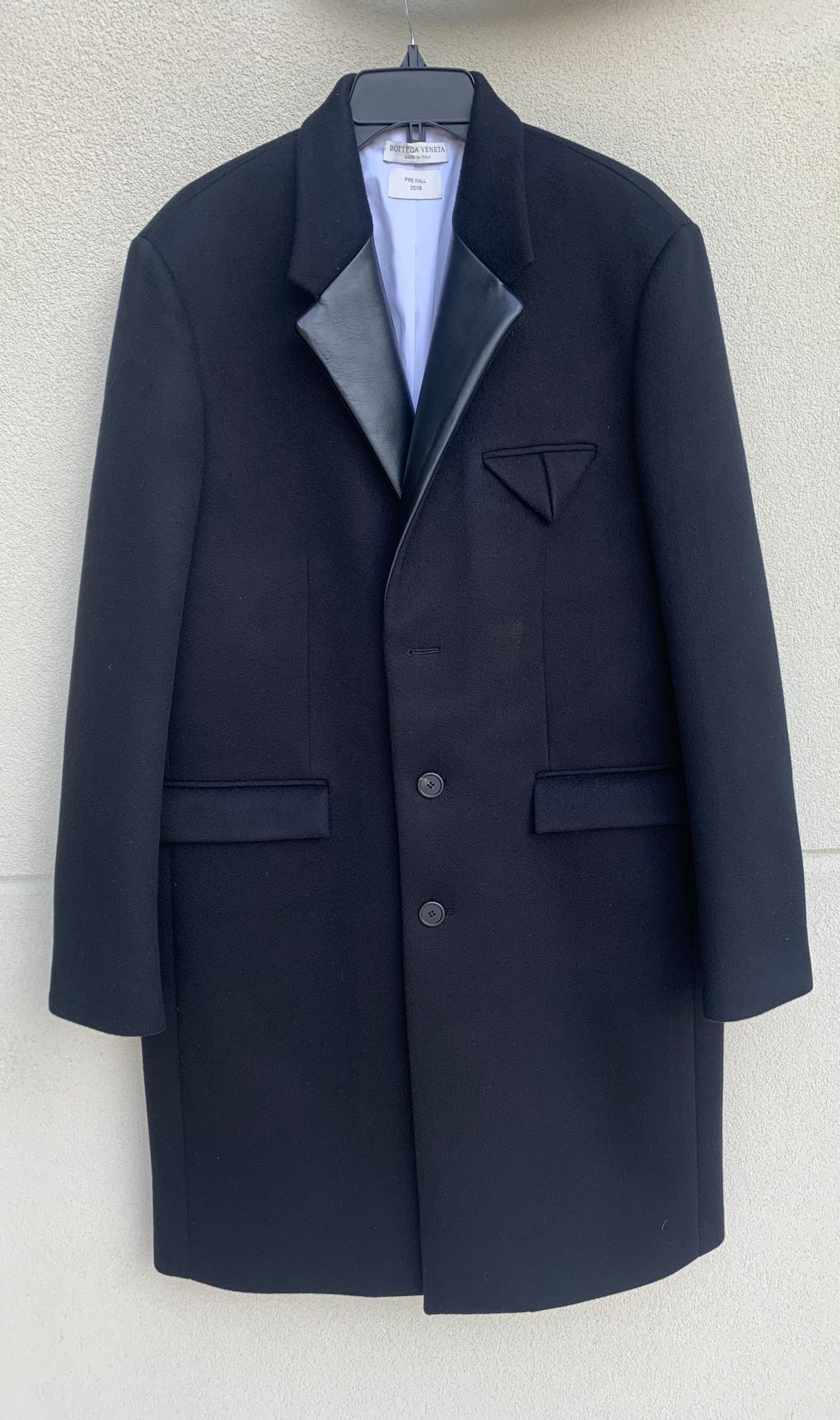 Bottega Veneta Bonded Cashmere Coat With Leather Lapel in Black Size US L / EU 52-54 / 3 - 6 Thumbnail