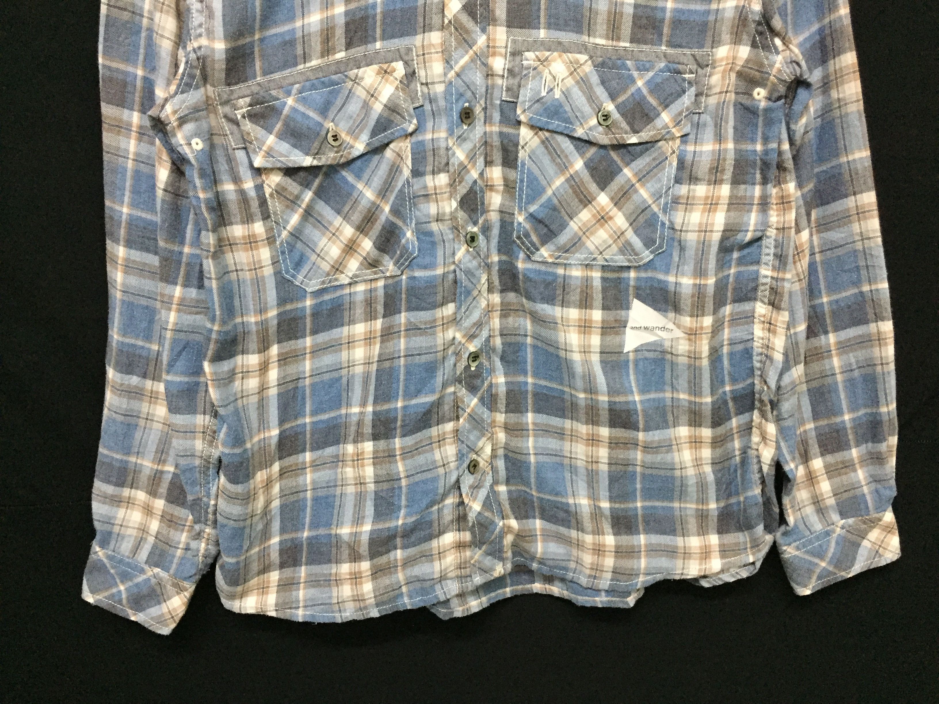And Wander AND WANDER check double pockets shirt Size US M / EU 48-50 / 2 - 4 Thumbnail