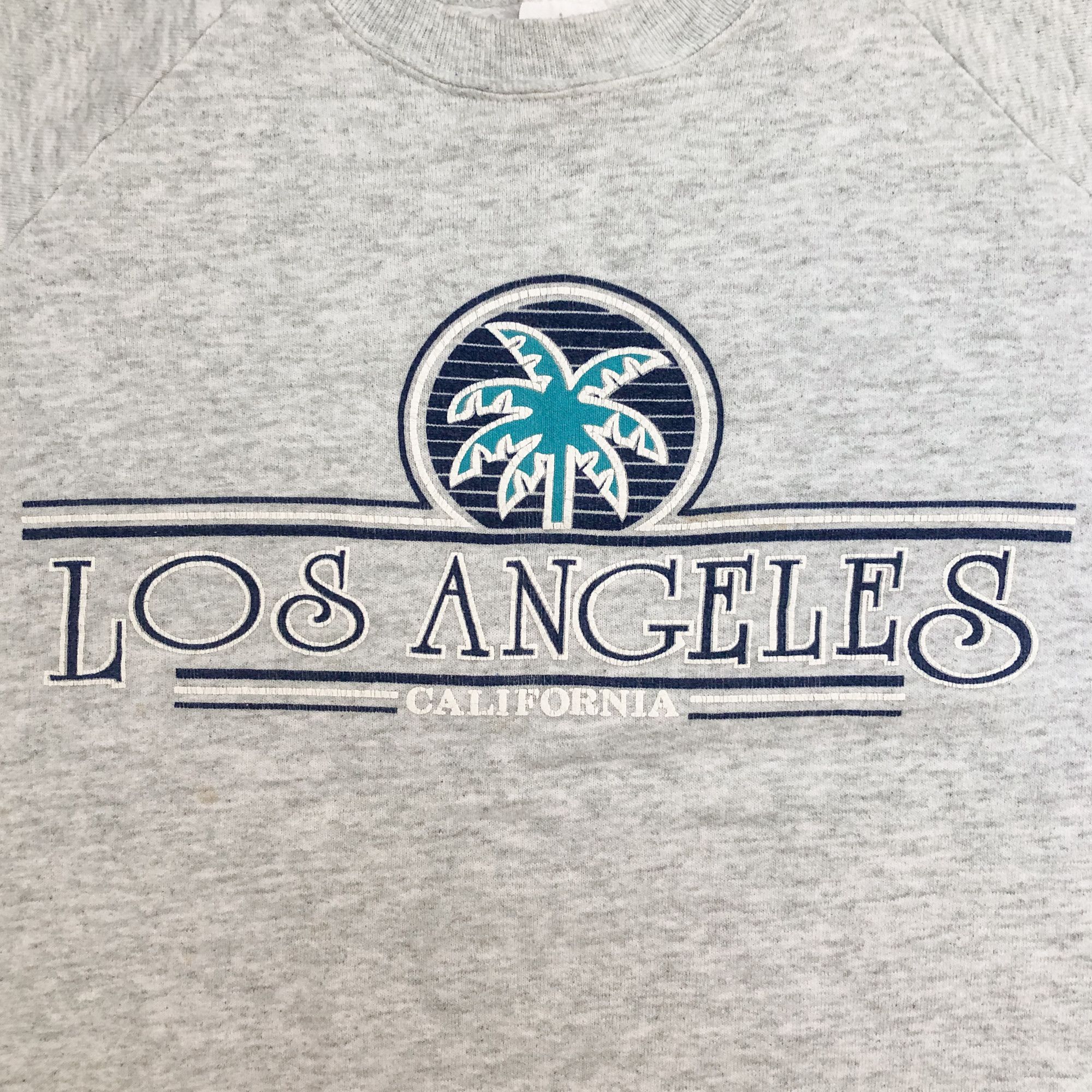 Fruit Of The Loom × Vintage 90s Boxy Faded 'Los Angeles California' Sweatshirt Size US XL / EU 56 / 4 - 3 Thumbnail