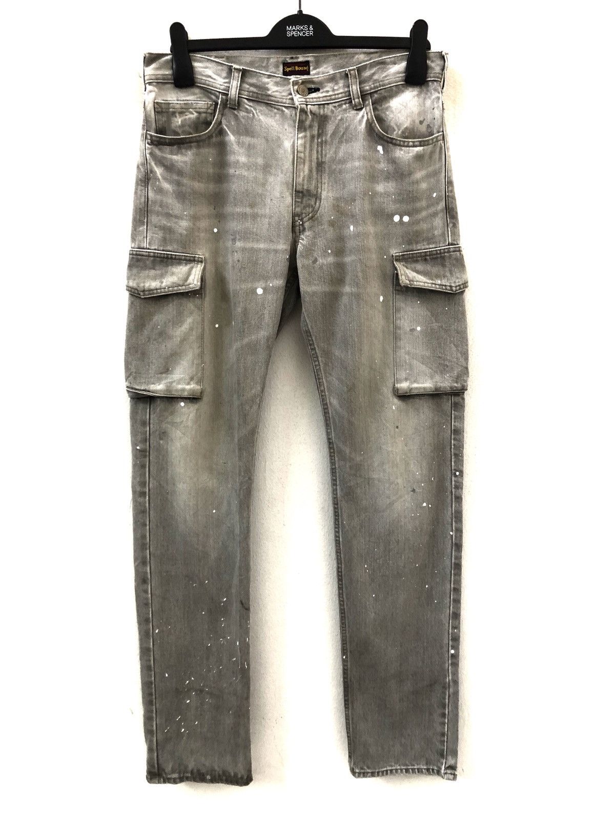 Spellbound Spellbound Japan Dirt Splattered Paint Denim Cargo Slim Size US 31 - 1 Thumbnail