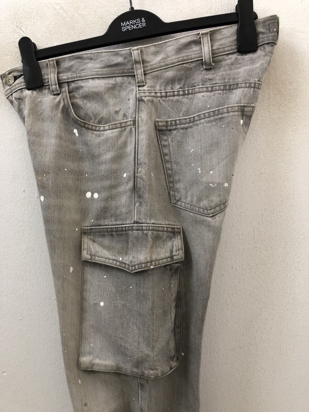Spellbound Spellbound Japan Dirt Splattered Paint Denim Cargo Slim Size US 31 - 10 Thumbnail
