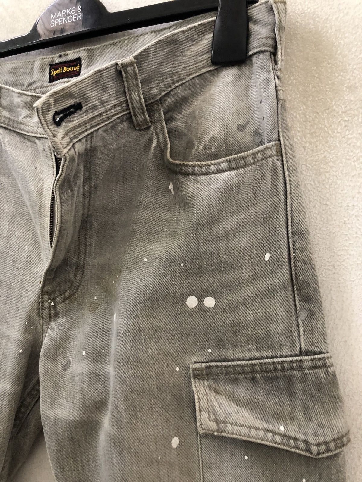 Spellbound Spellbound Japan Dirt Splattered Paint Denim Cargo Slim Size US 31 - 5 Thumbnail