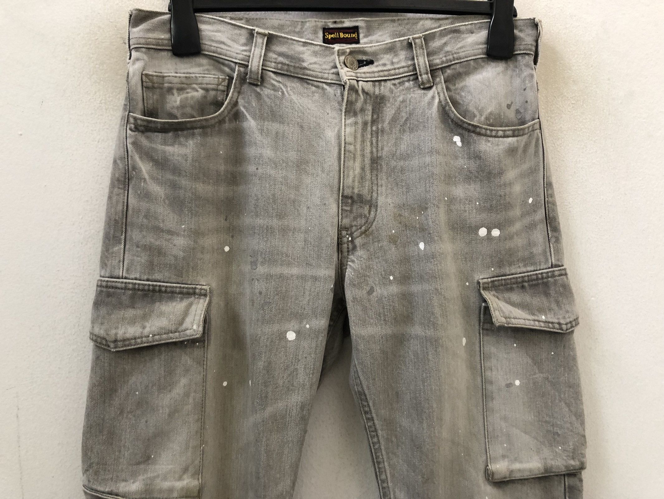 Spellbound Spellbound Japan Dirt Splattered Paint Denim Cargo Slim Size US 31 - 2 Thumbnail