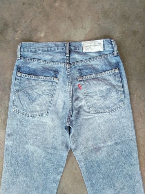 Levi's Vintage Levi's 517 Boot Cut Distressed Flared Jeans 29x30.5 Size US 29 - 3 Thumbnail