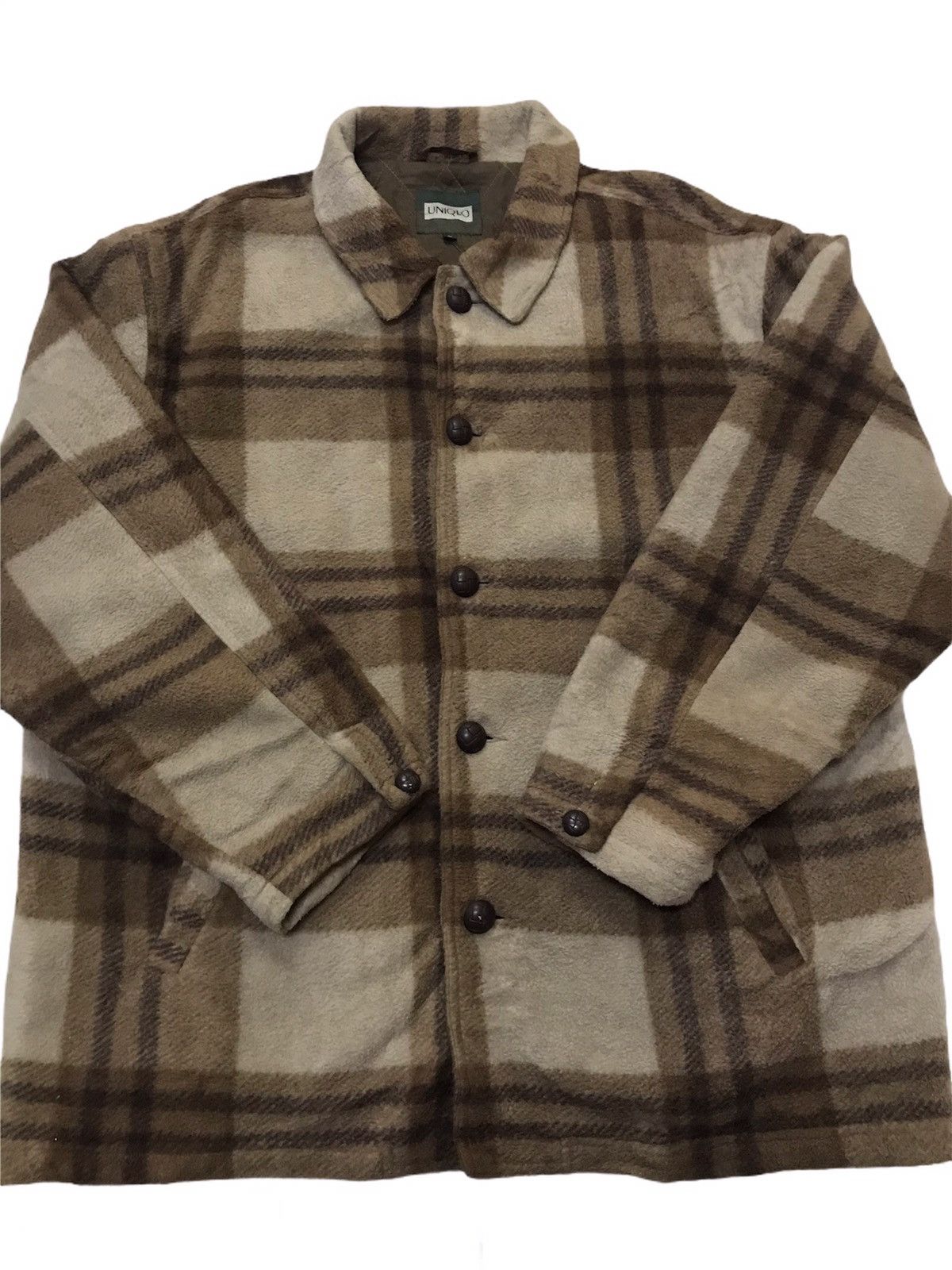 Uniqlo Vintage Uniqlo fleece plaid button up jacket Size US L / EU 52-54 / 3 - 6 Thumbnail