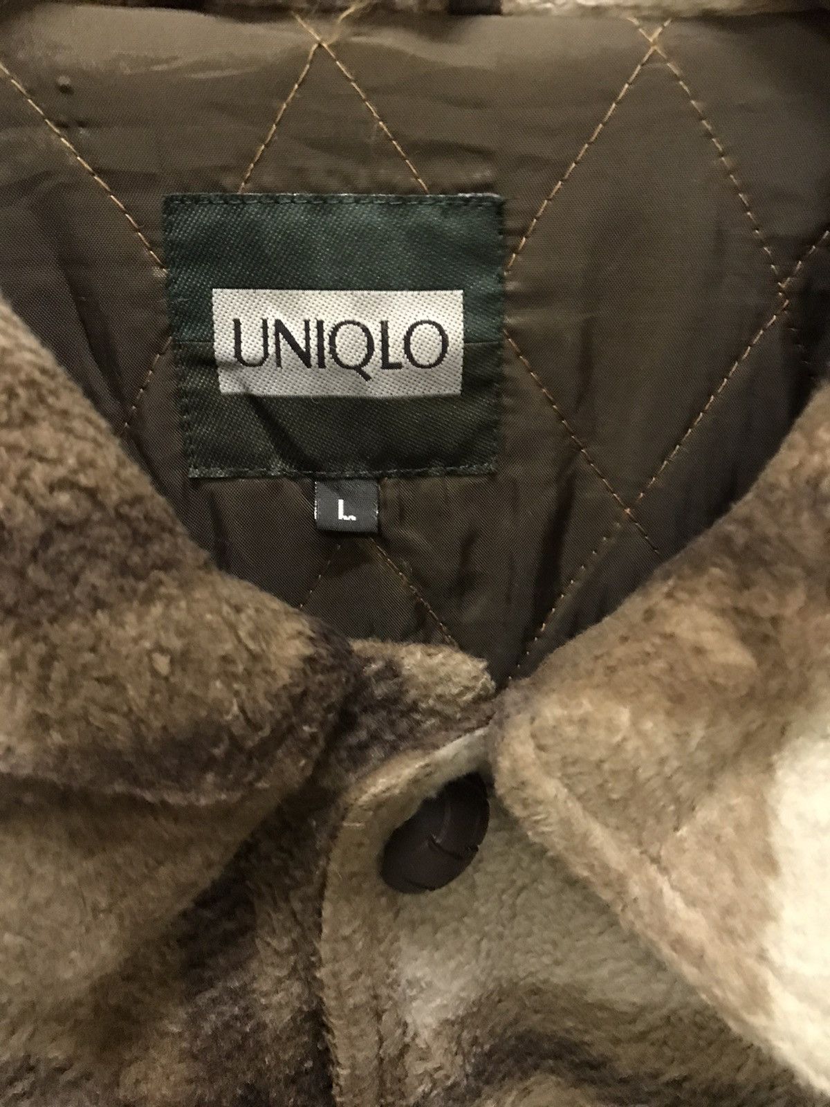 Uniqlo Vintage Uniqlo fleece plaid button up jacket Size US L / EU 52-54 / 3 - 7 Thumbnail