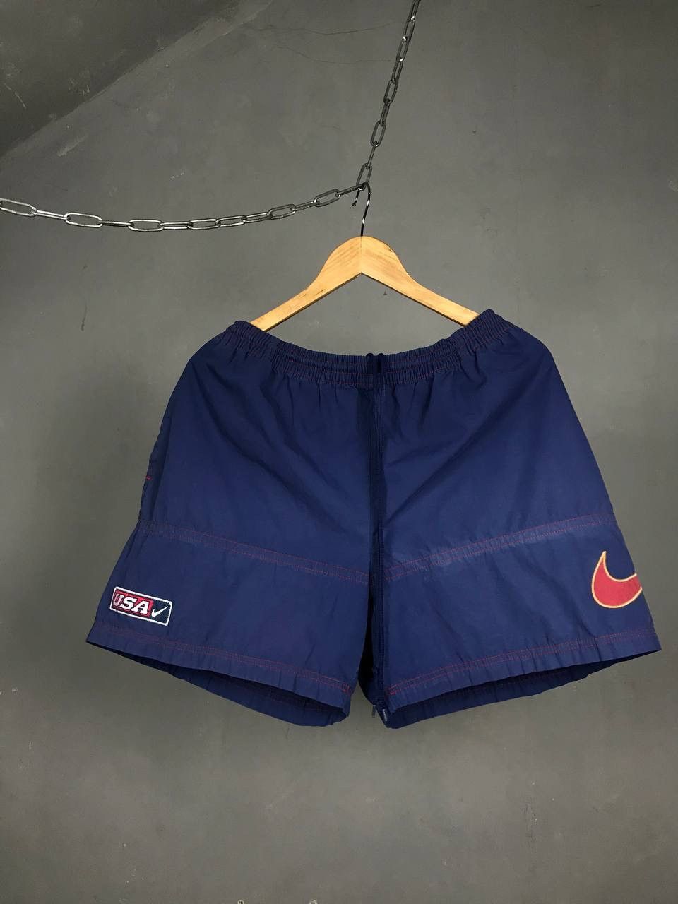 Nike × Vintage Nike big swoosh streetwear vintage shorts Size US 34 / EU 50 - 1 Thumbnail