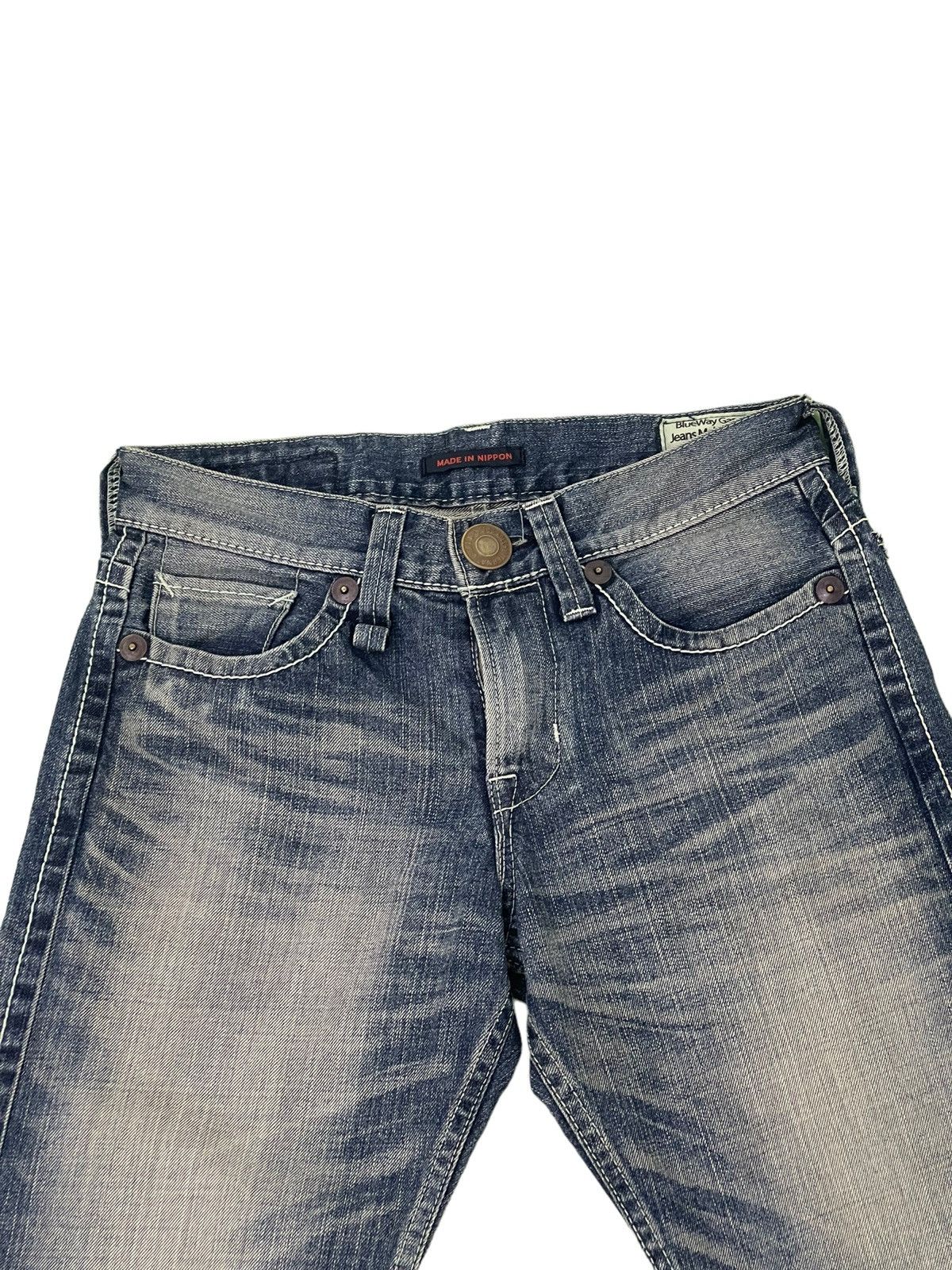 Japanese Brand Flare Jeans Blue Way Japan Acid Wash Low Rise Boot Cut 4🟦4 Size US 28 / EU 44 - 8 Thumbnail