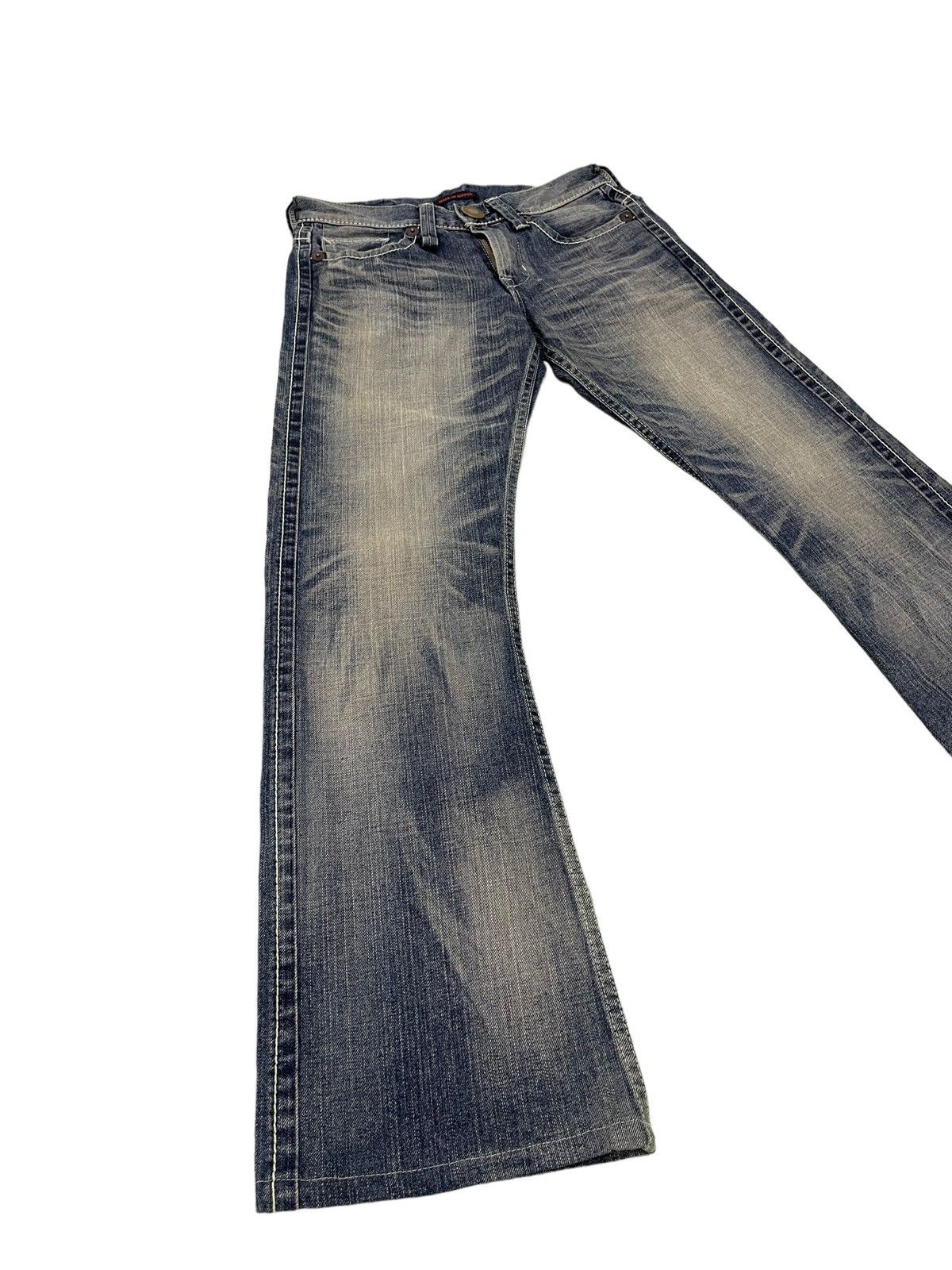 Pre-owned Japanese Brand Flare Jeans Blue Way Japan Acid Wash Low Rise Boot Cut 44