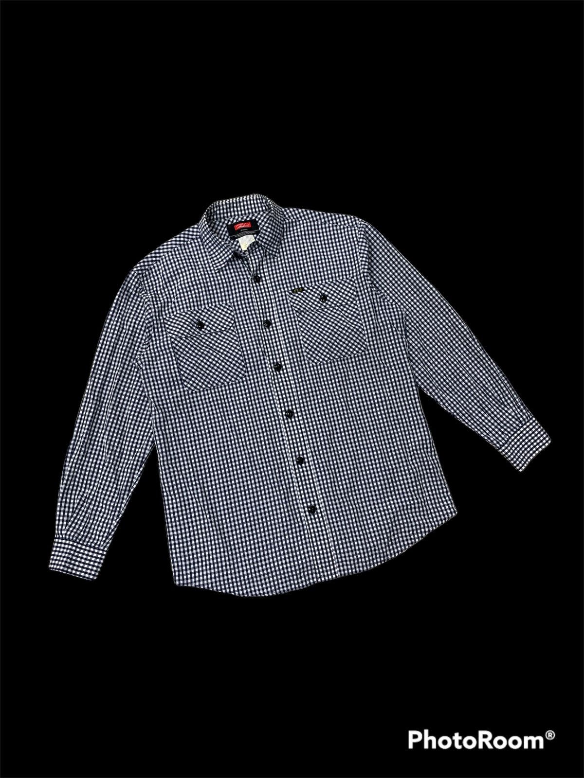 image of Vintage Futura Laboratories Plaid Button Up Shirt in Black/White, Men's (Size Medium)
