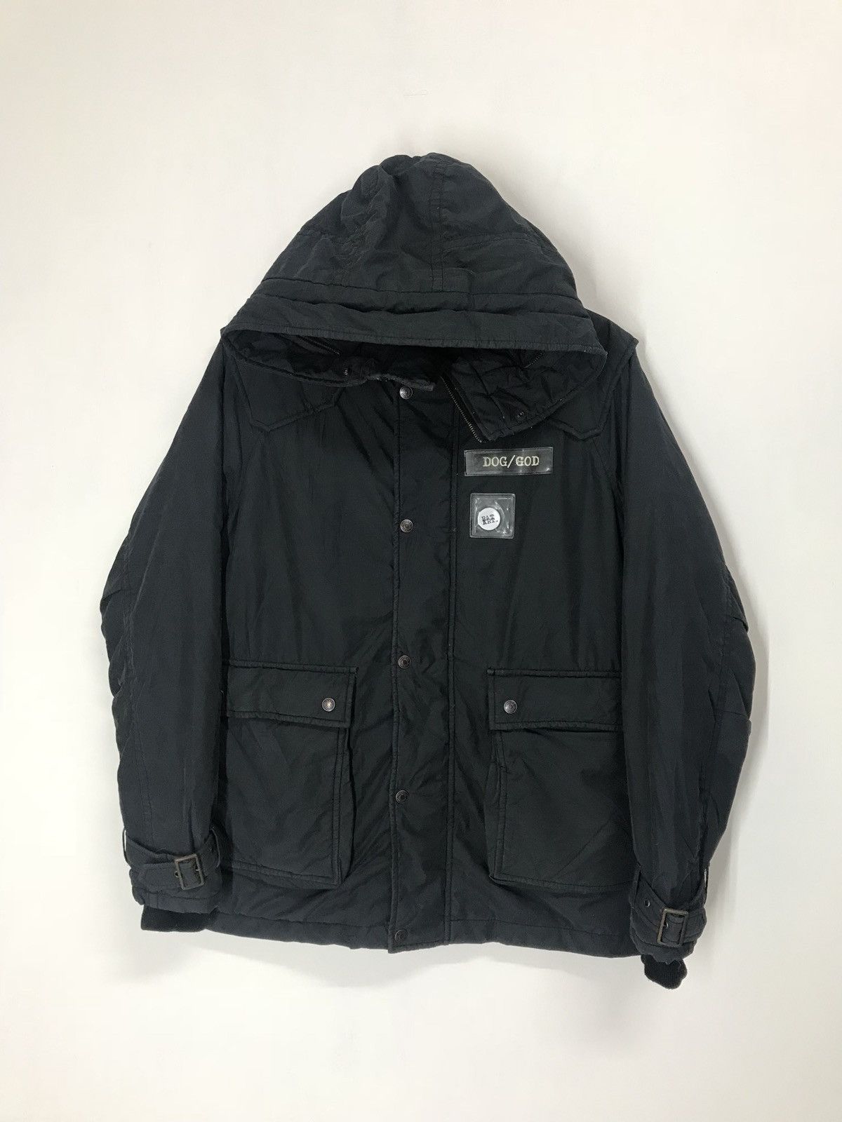 HYSTERIC GLAMOUR PUNK BONDAGE STYLE JACKET BLACK NYLON RARE