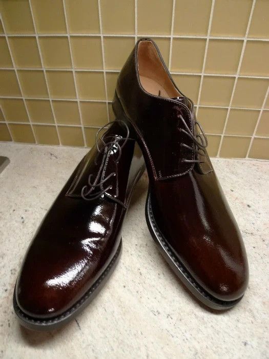 Jil Sander Brown Patent Leather Shoes : Us 11.5 / Eu 44-45, Men's