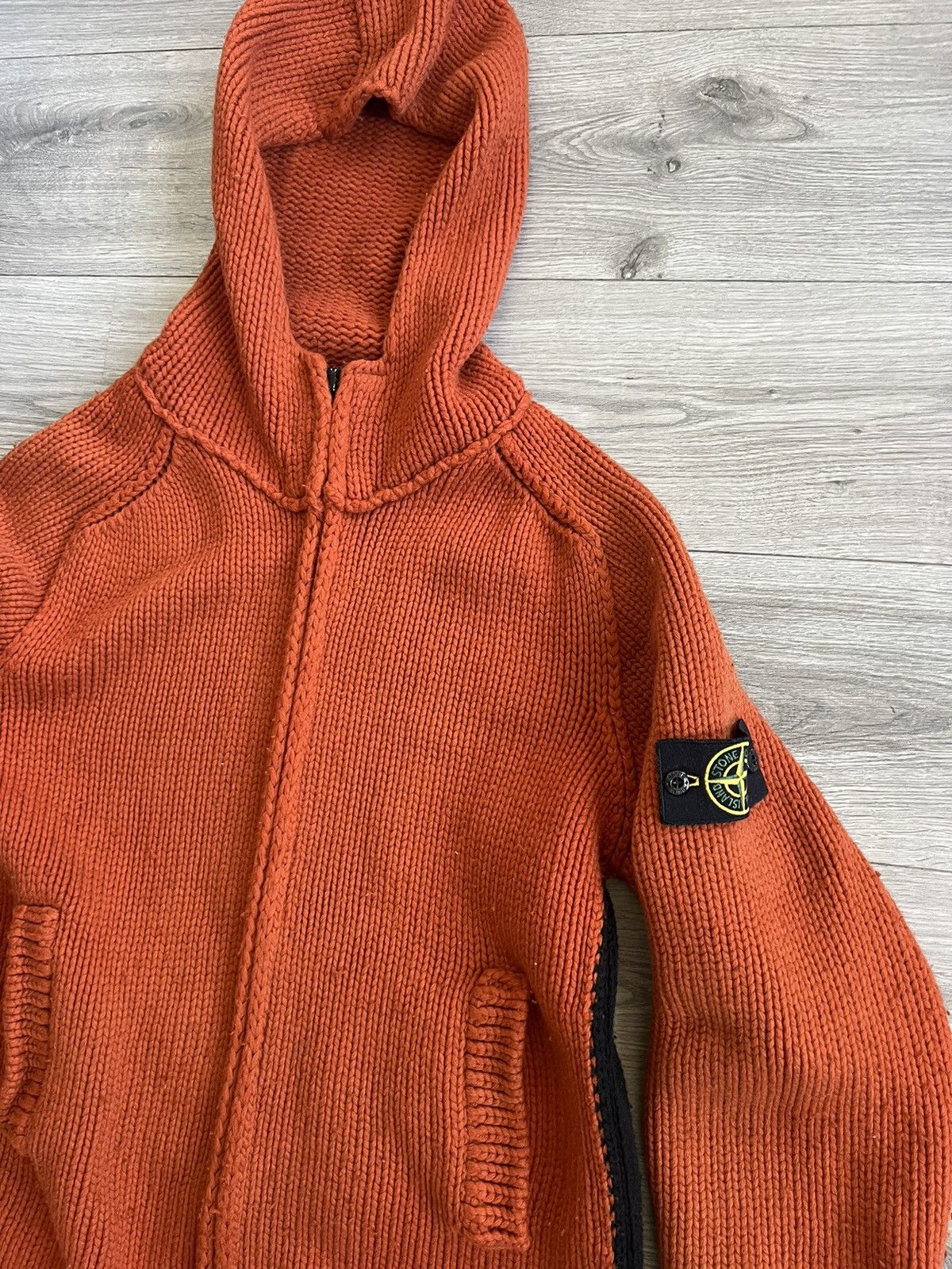 Stone Island Stone Island Vintage orange knitted zip up hoodie Size US M / EU 48-50 / 2 - 2 Thumbnail