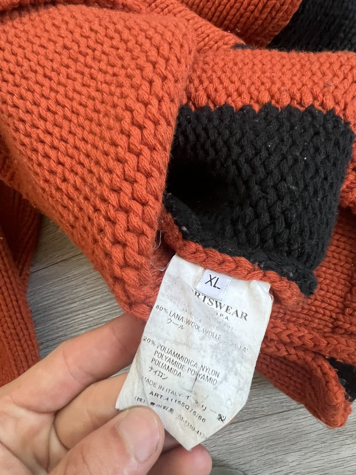 Stone Island Stone Island Vintage orange knitted zip up hoodie Size US M / EU 48-50 / 2 - 5 Thumbnail
