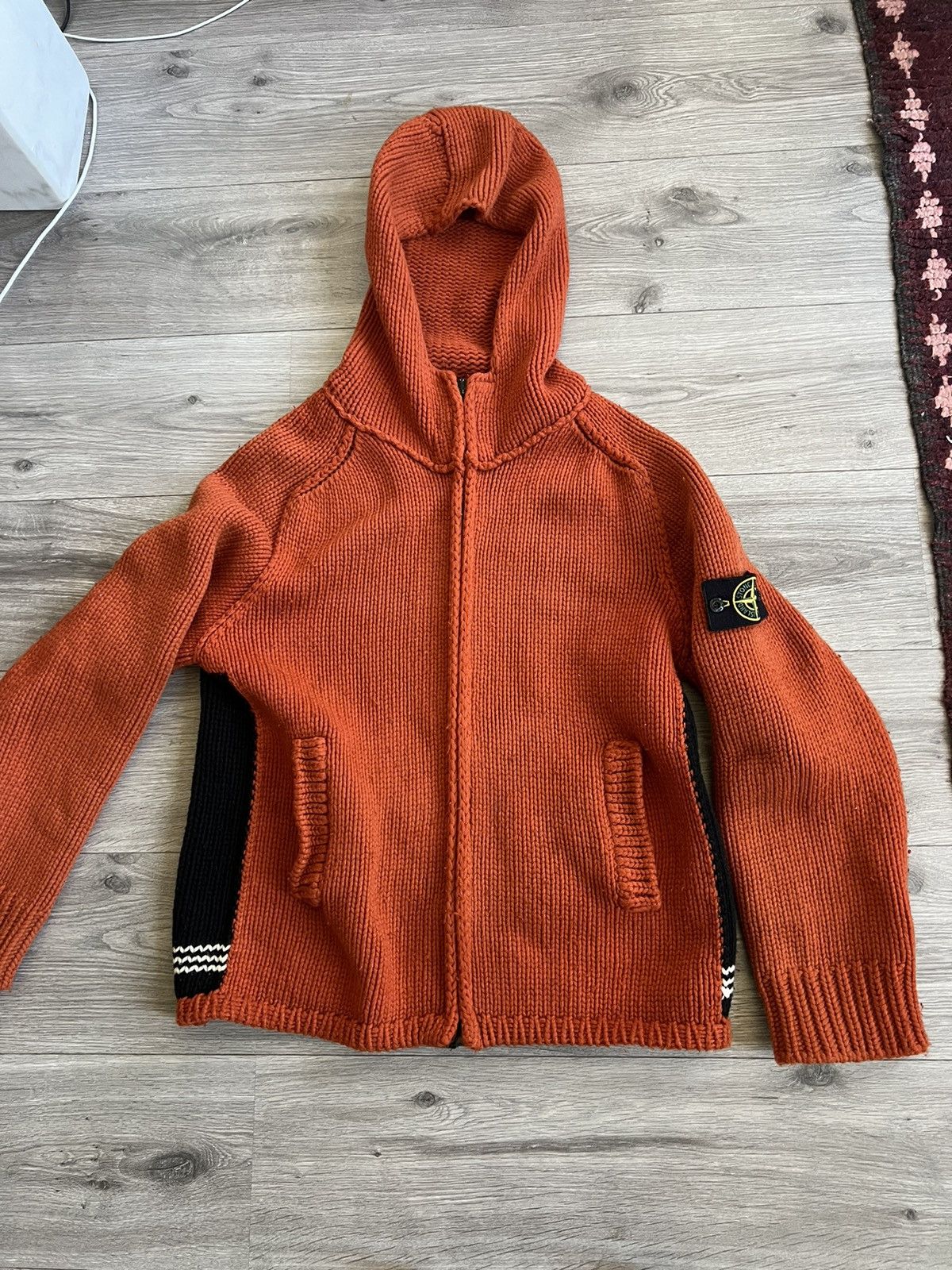 Stone Island Stone Island Vintage orange knitted zip up hoodie Size US M / EU 48-50 / 2 - 1 Thumbnail