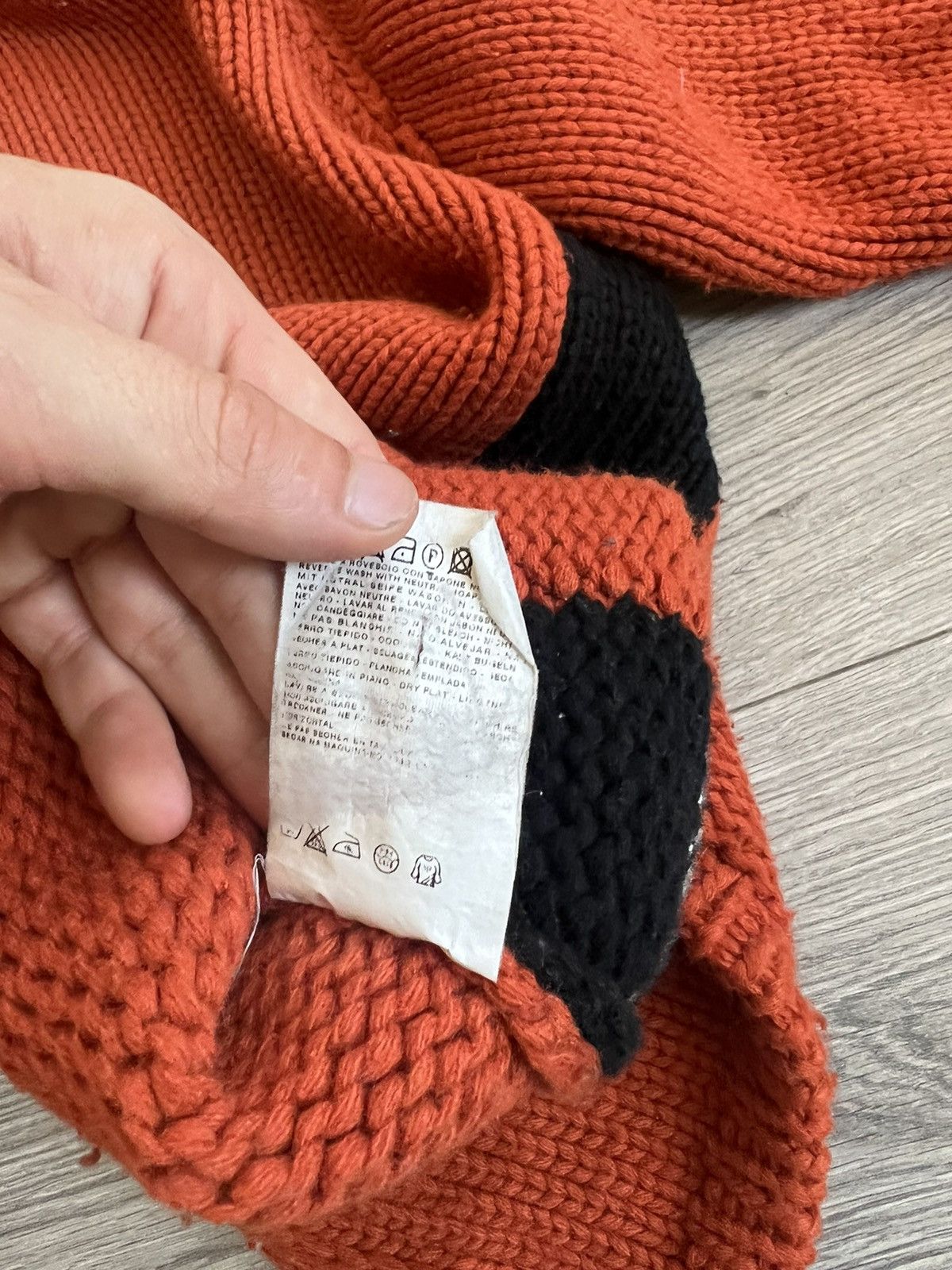 Stone Island Stone Island Vintage orange knitted zip up hoodie Size US M / EU 48-50 / 2 - 6 Thumbnail