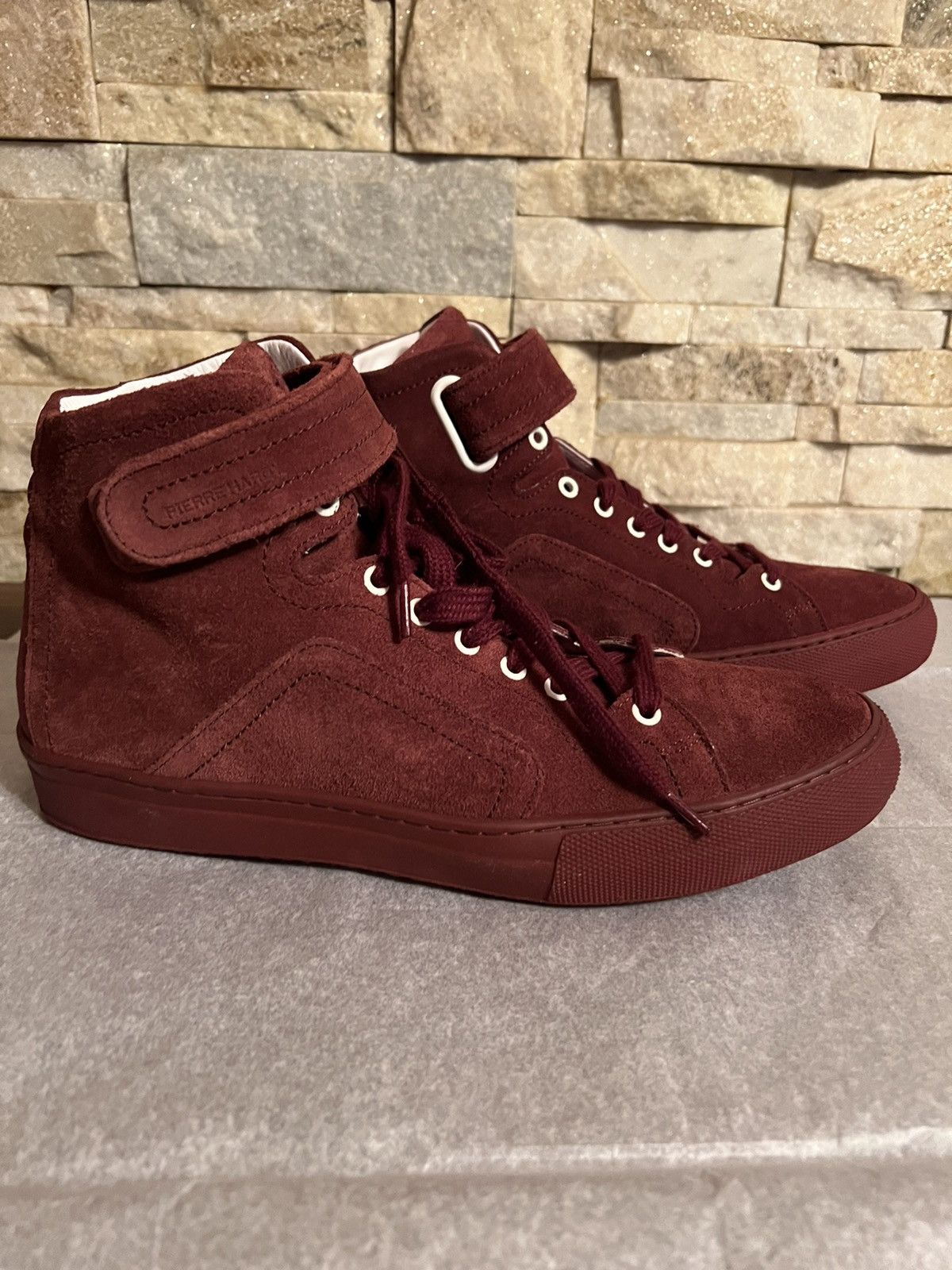 image of Pierre Hardy Burgundy Suede Sneakers Size Eu 40 Us 7, Men's