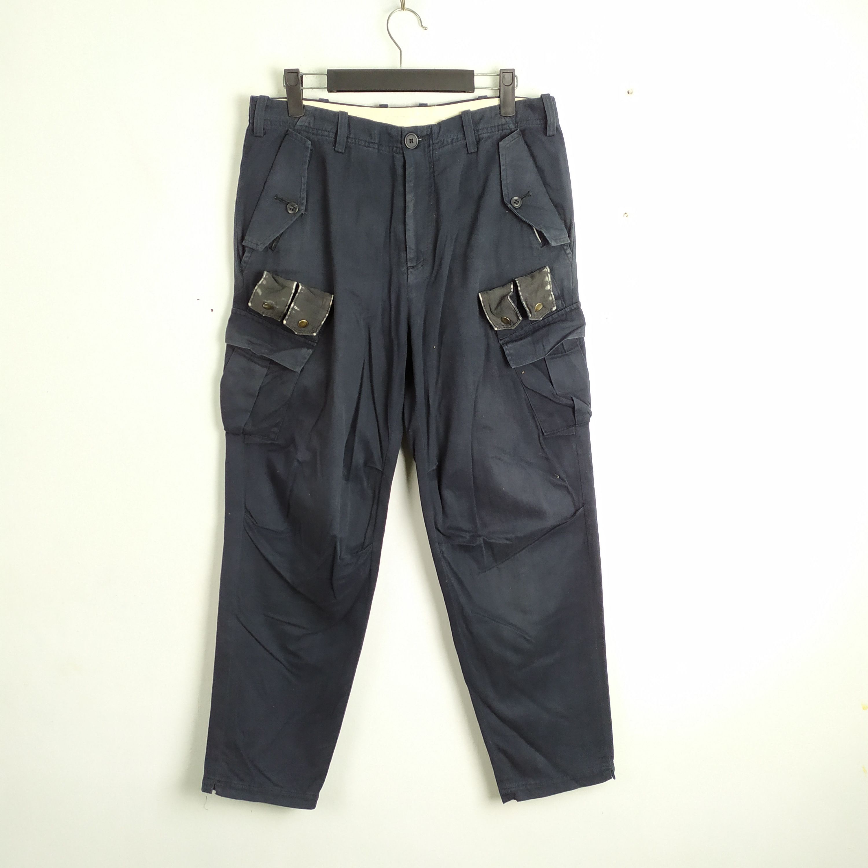 image of Seditionaries x Vintage Ggd Baggy Cargo Pants Multipocket Tactical in Blue Black, Men's (Size 30)