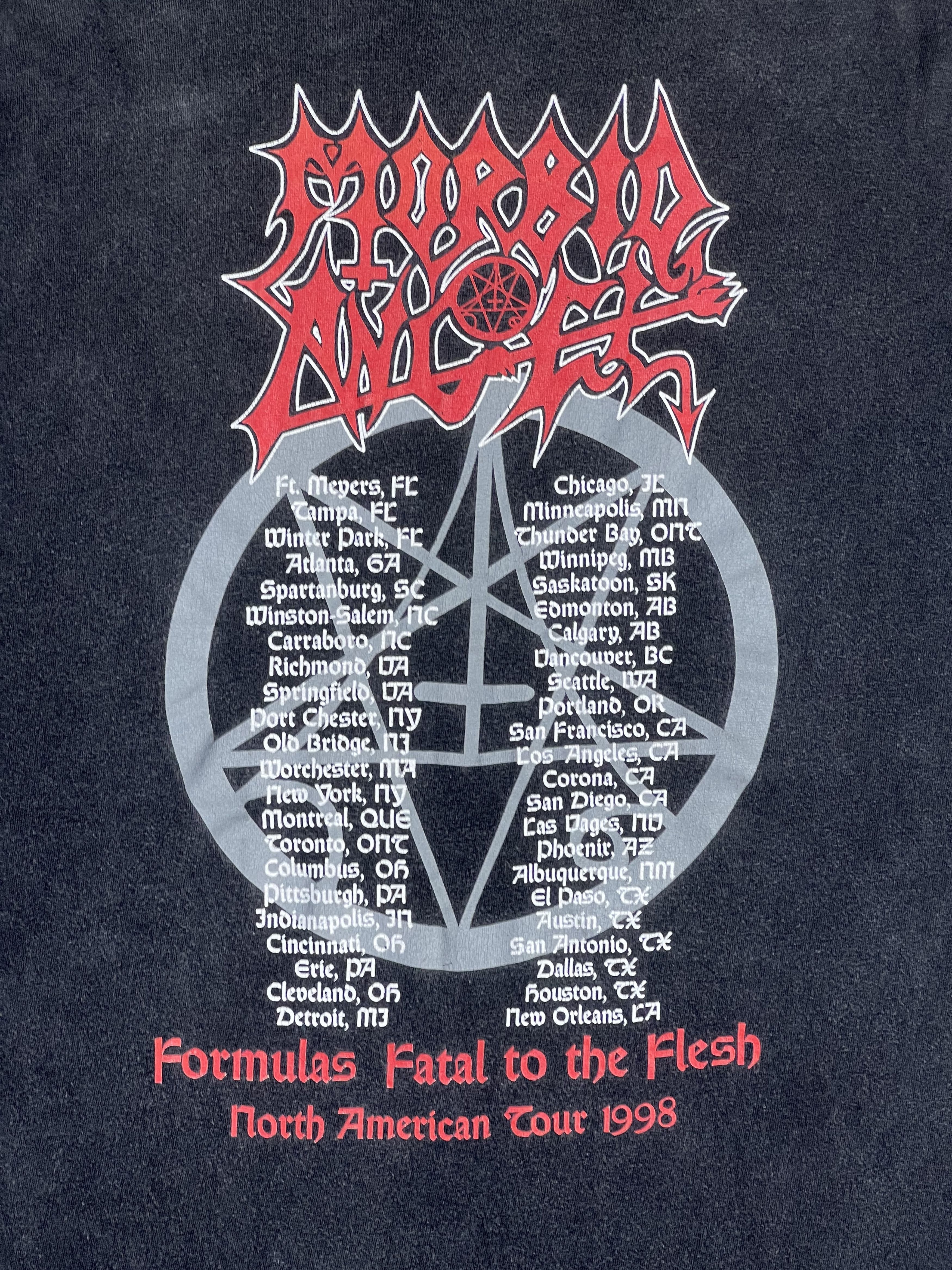 Band Tees Vintage 90s Morbid Angel '98 North American Tour tee GTMD601 Size US XL / EU 56 / 4 - 4 Thumbnail